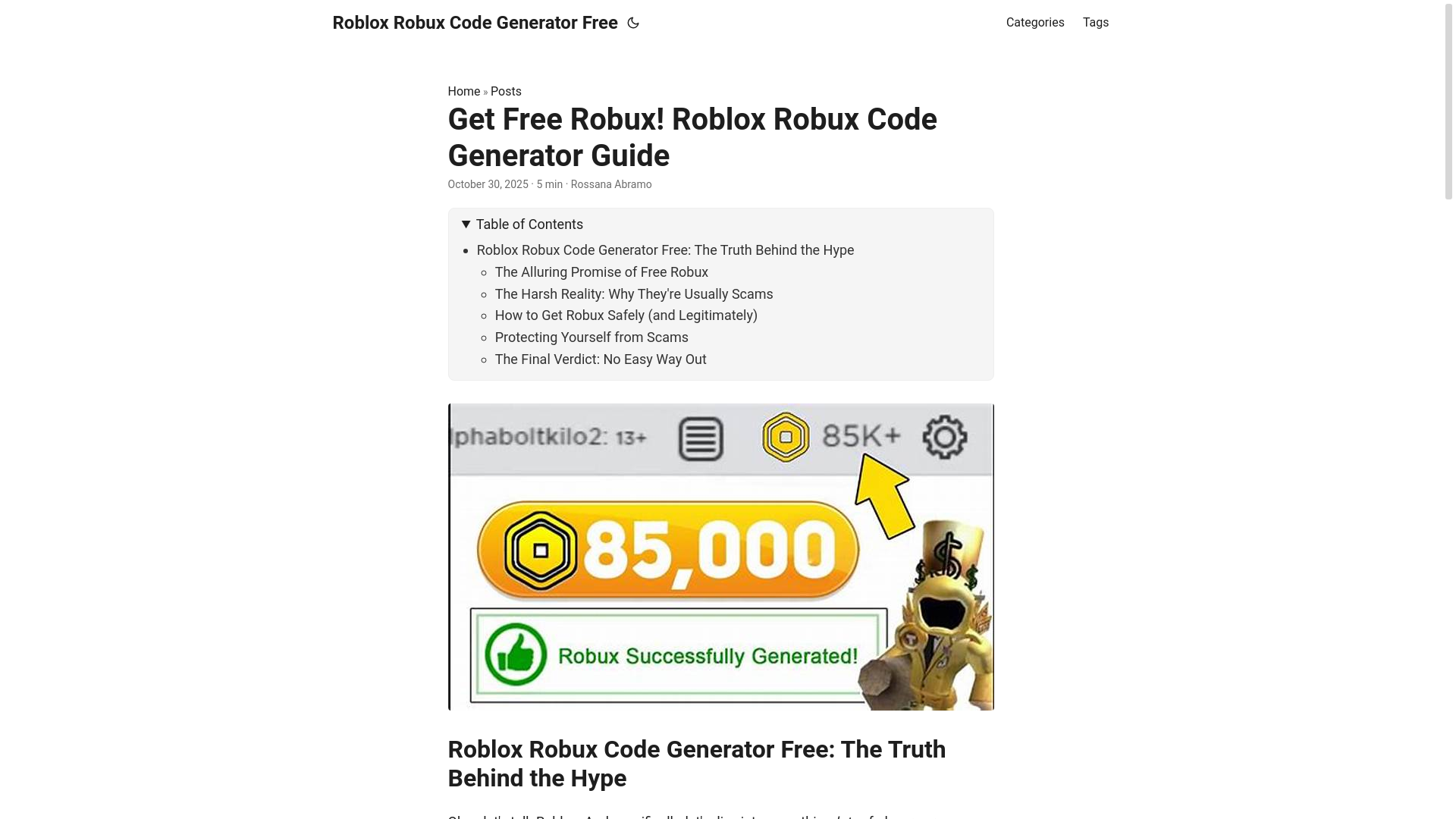 website screenshot of https://roblox-robux-code-generator-free.pages.dev/