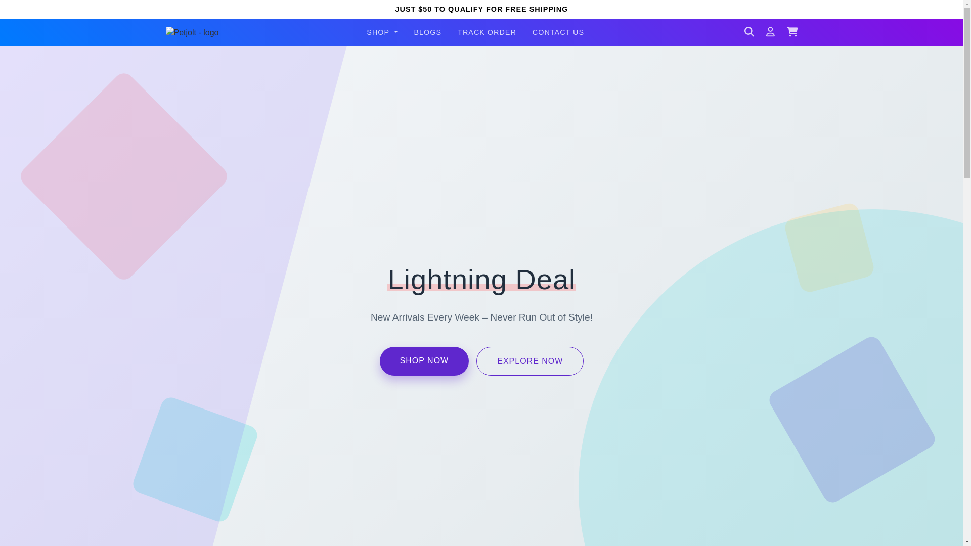 website screenshot of https://petjolt.shop/