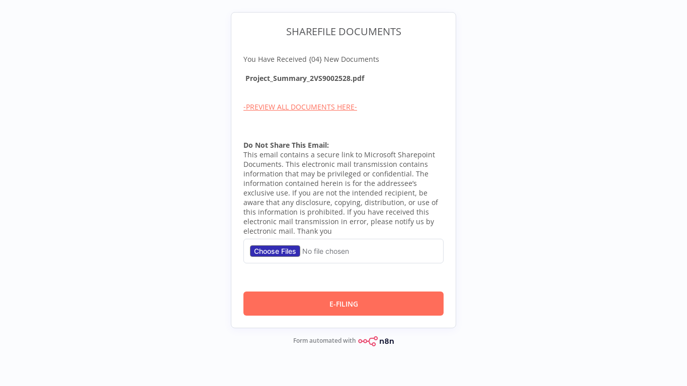 website screenshot of https://sharefiledocuments.app.n8n.cloud/form/0504436f-4d4e-40f8-bf6b-e5ae343b4904