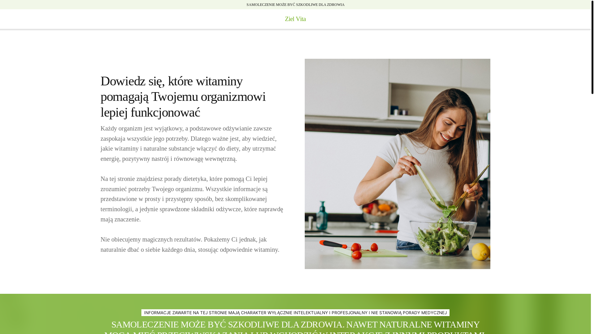 website screenshot of https://zielvita.info/