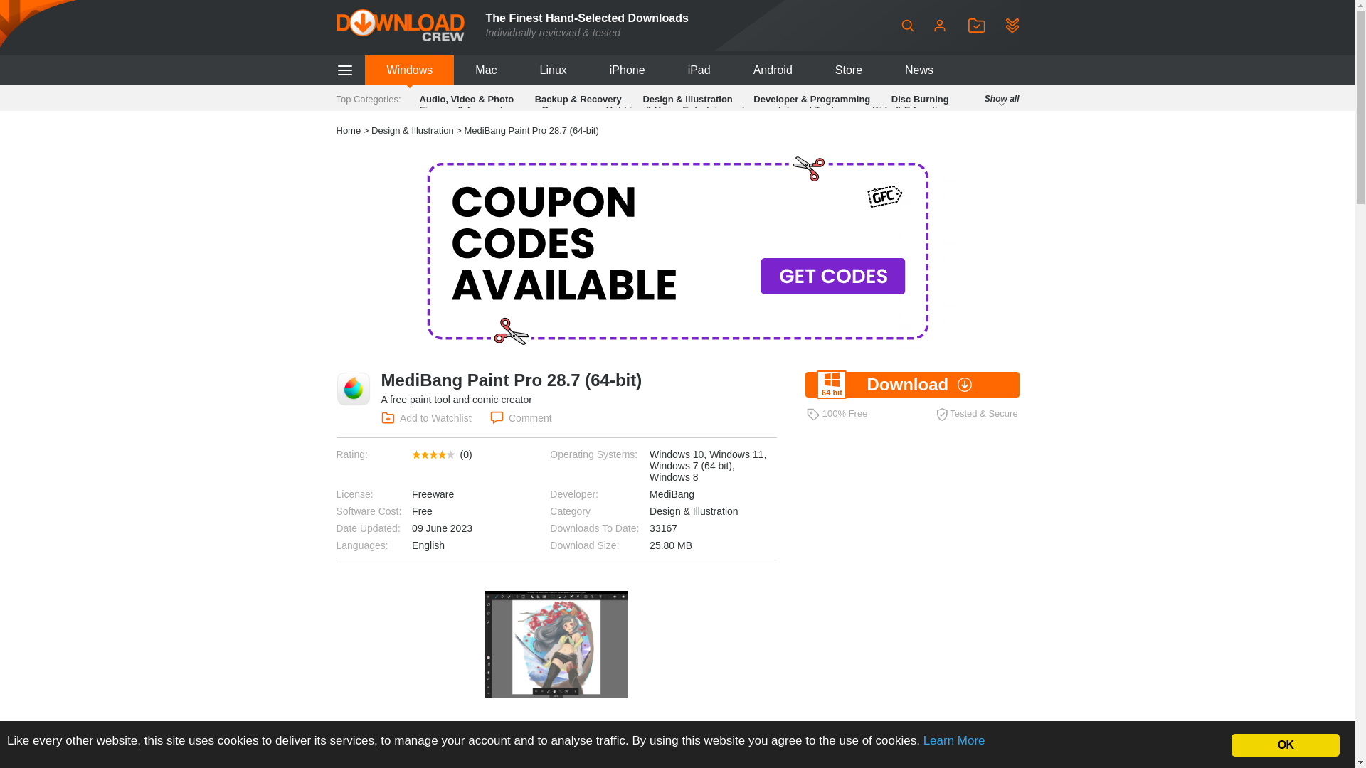 website screenshot of https://www.downloadcrew.com/article/33569/medibang_paint_pro_64_bit