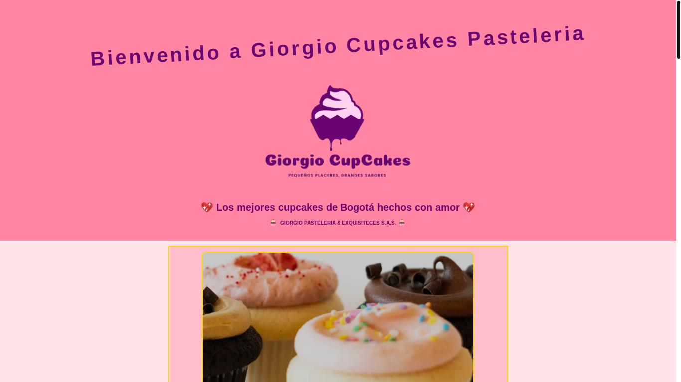 website screenshot of https://cupcakegiorgio.online/