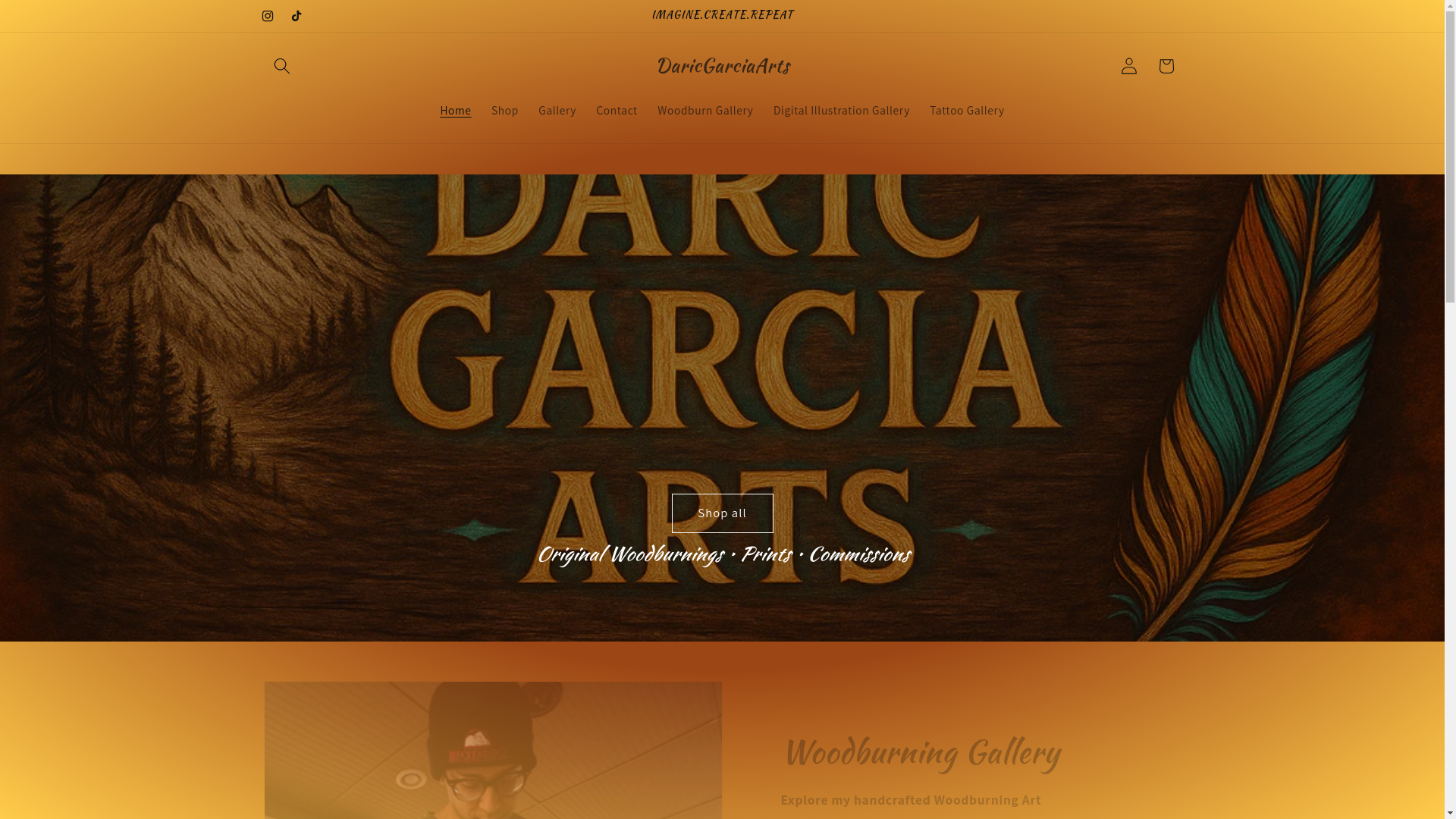 website screenshot of https://daricgarciaarts.com/