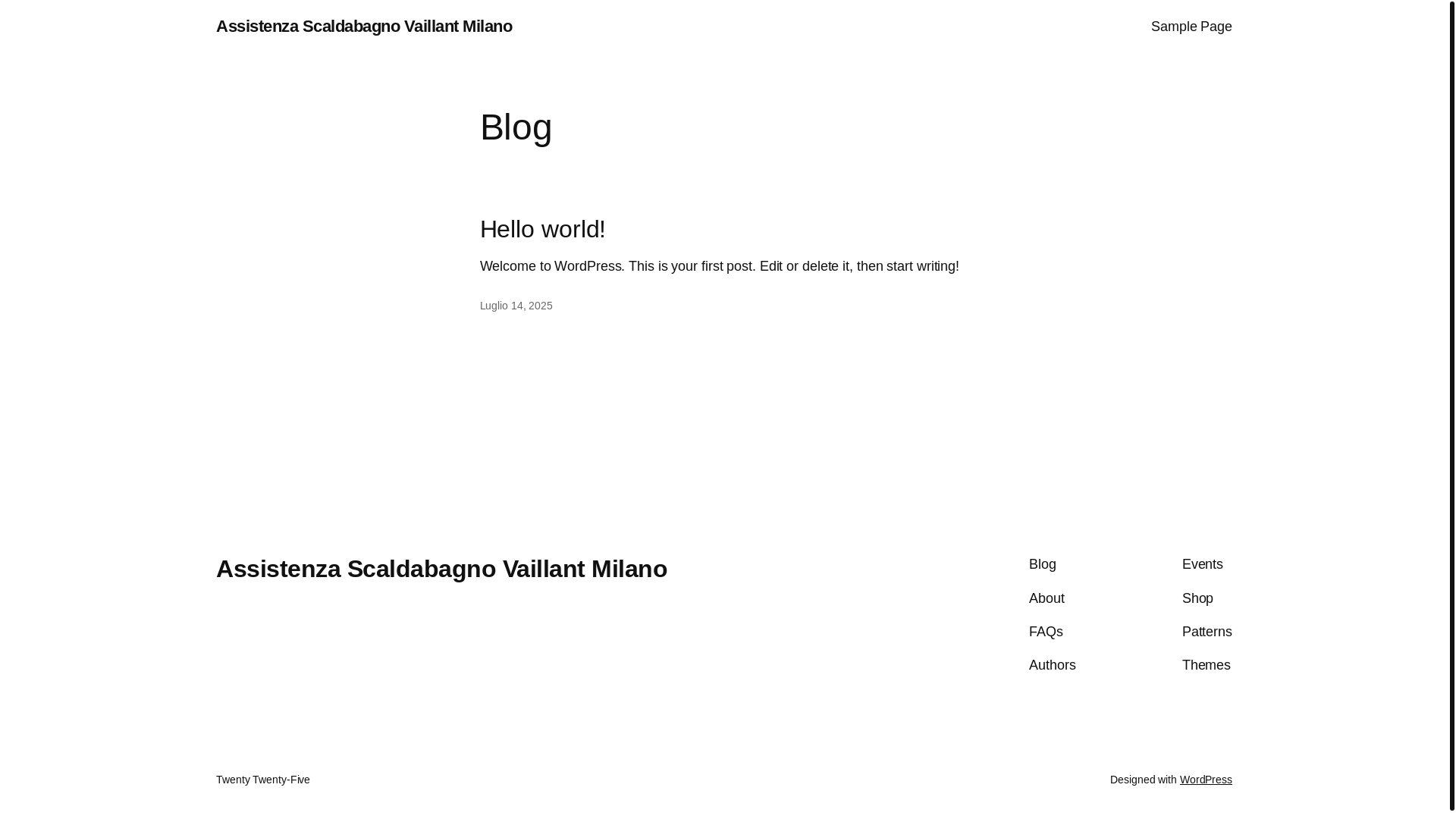 website screenshot of https://assistenzascaldabagnovaillantmilano.it/
