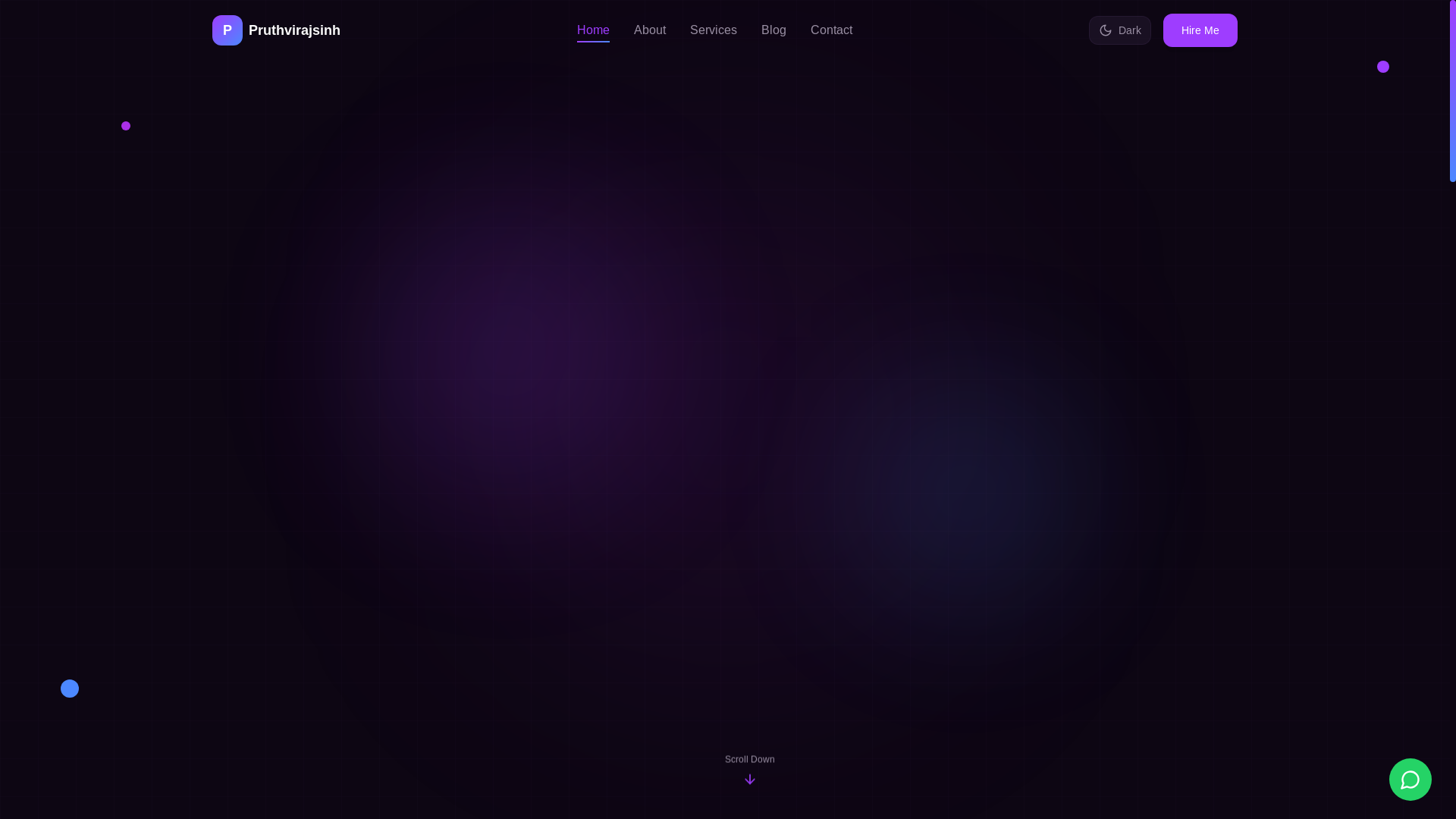 website screenshot of https://pruthvirajsinh.in/