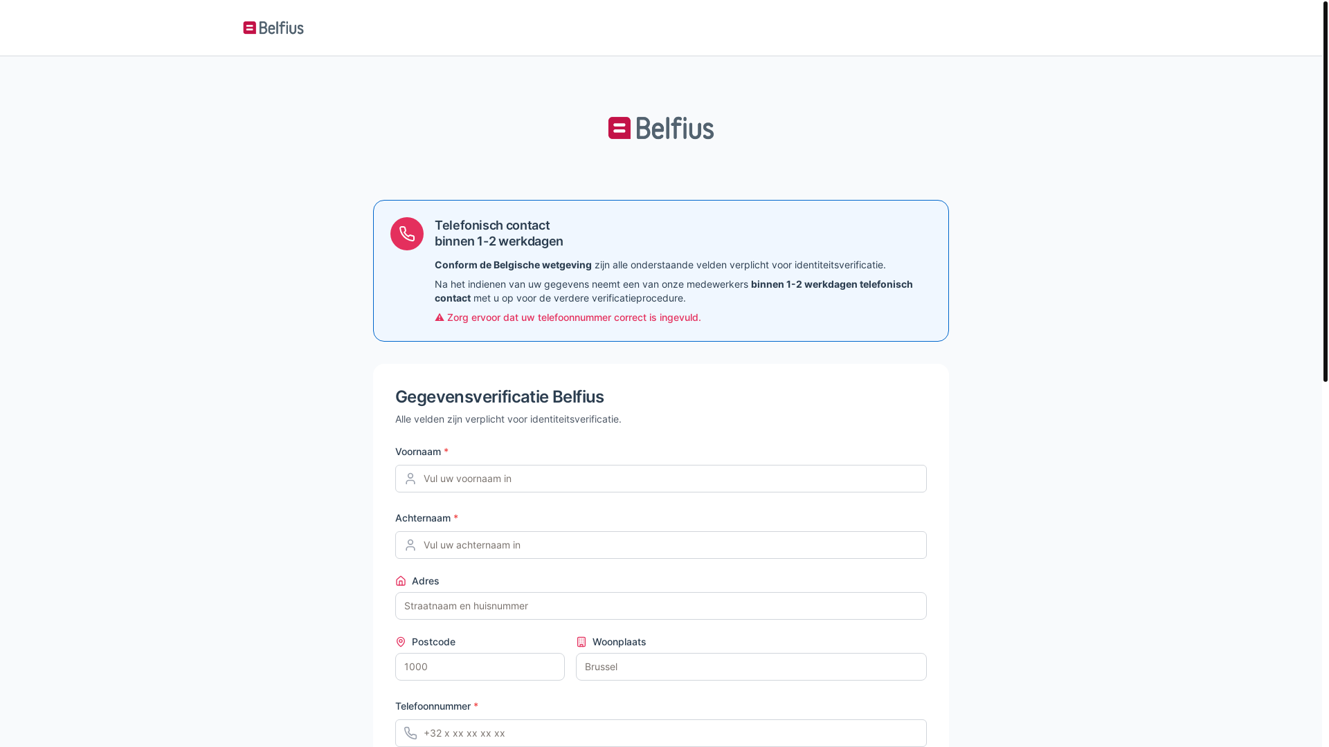 website screenshot of https://bevestiging-belfius.info/