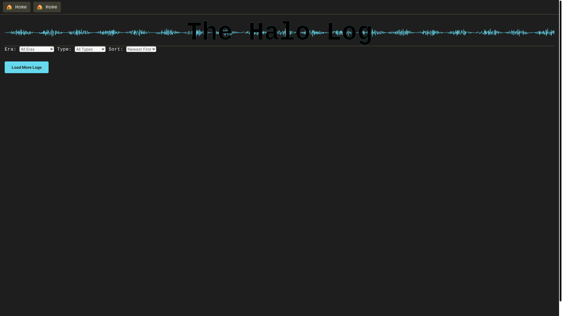 website screenshot of https://the-halo-log.pages.dev/