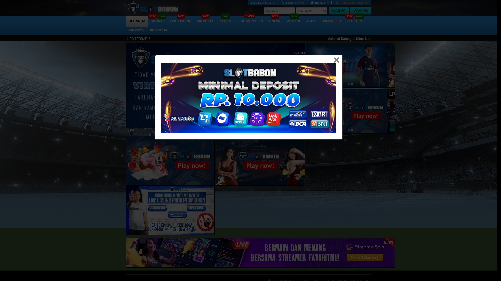 website screenshot of https://slotbabon-beta.com/