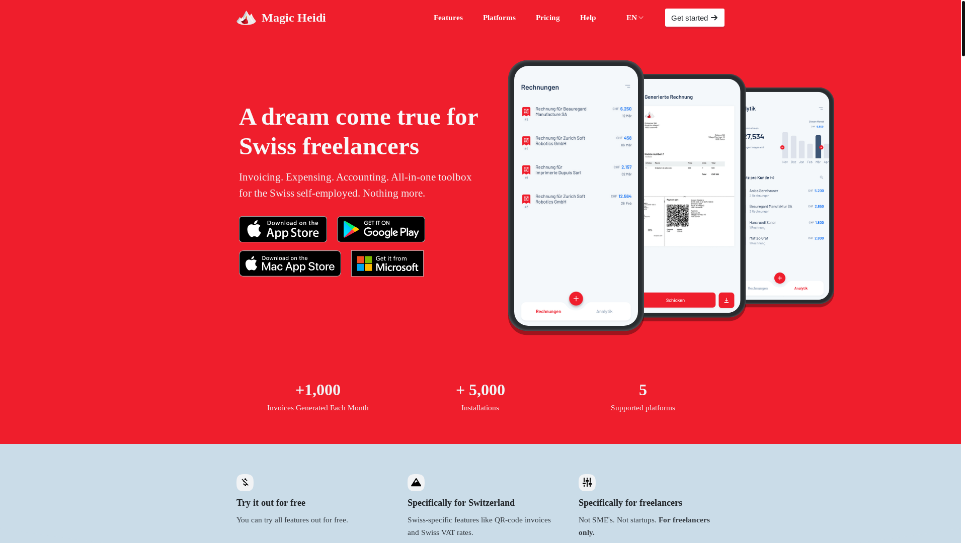 website screenshot of https://magicheidi.com/