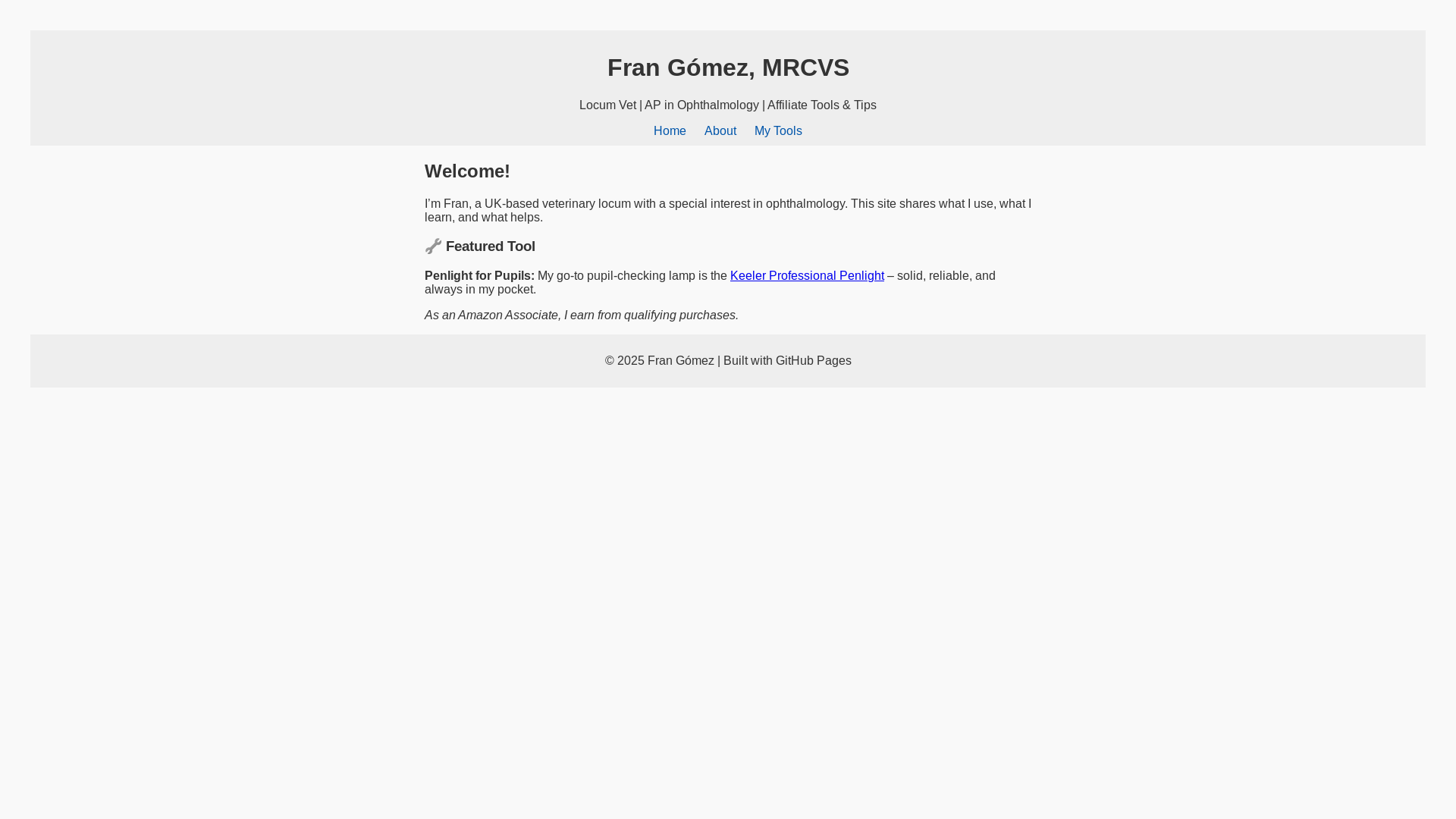 website screenshot of https://frangomezvet.com/