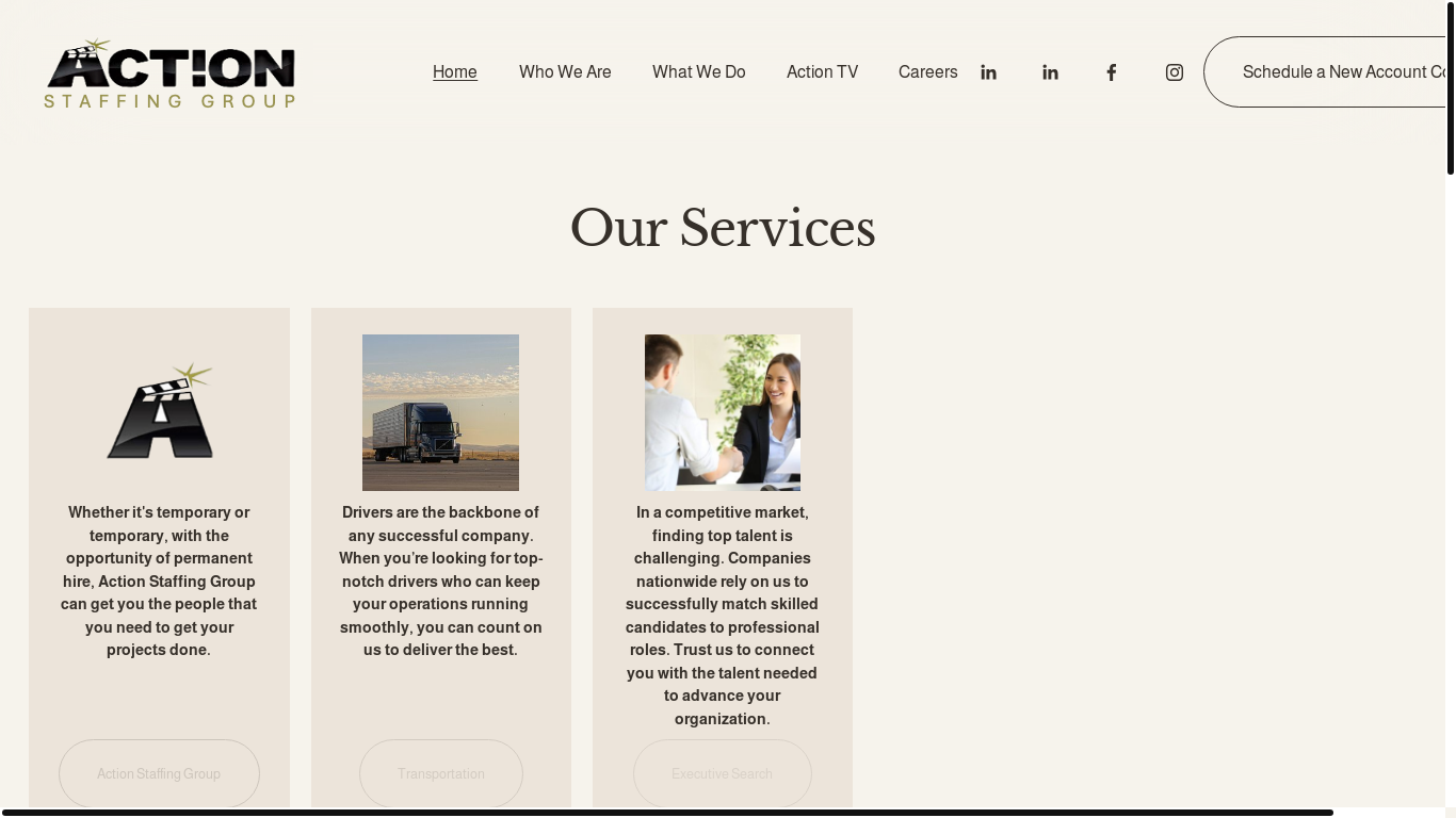 website screenshot of https://actionstaffing-group.com/