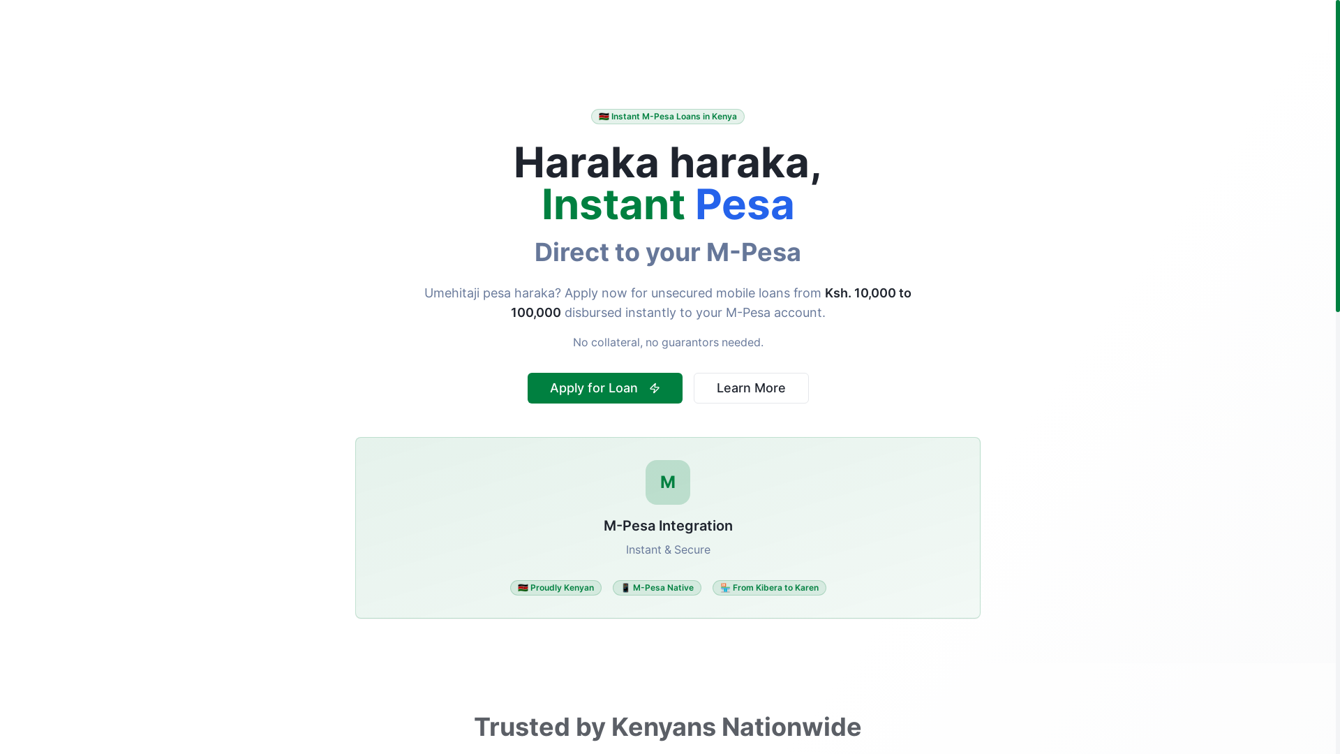 website screenshot of https://quicksh.co.ke/