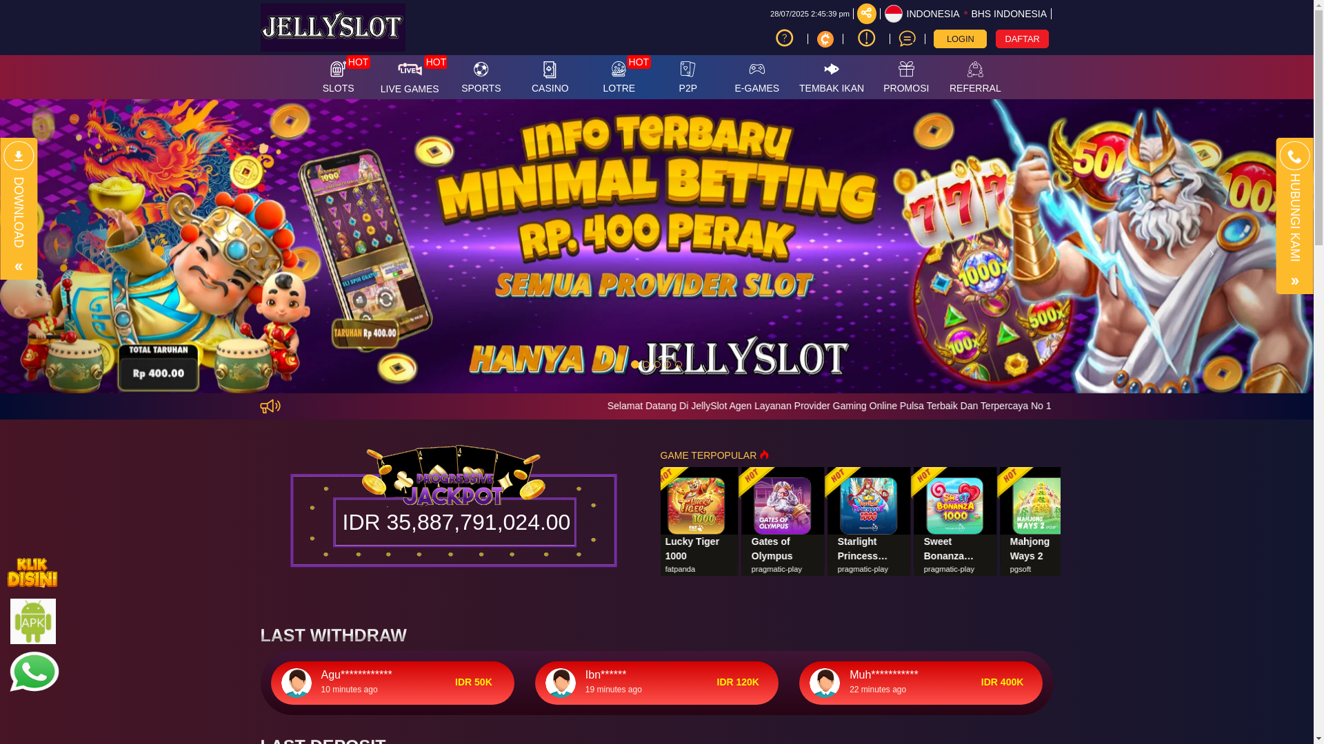 website screenshot of https://jellyslot-alternatifnew05.xyz/