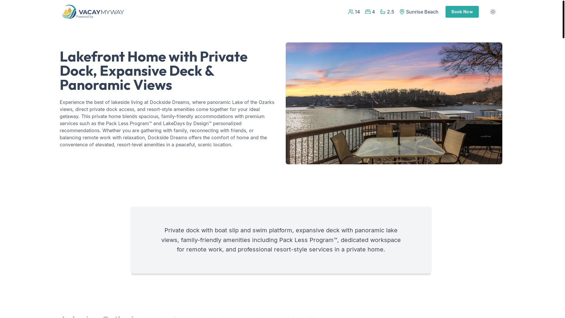 website screenshot of https://oakwaters.villas/