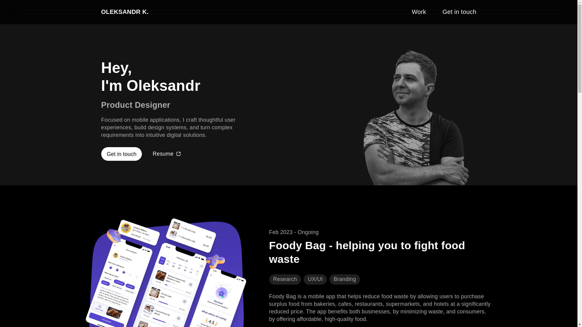 website screenshot of https://okhytruk.design/