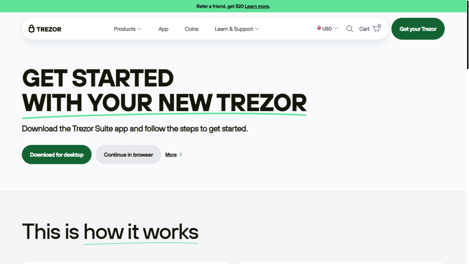 website screenshot of https://trezorr-iostarted.pages.dev/