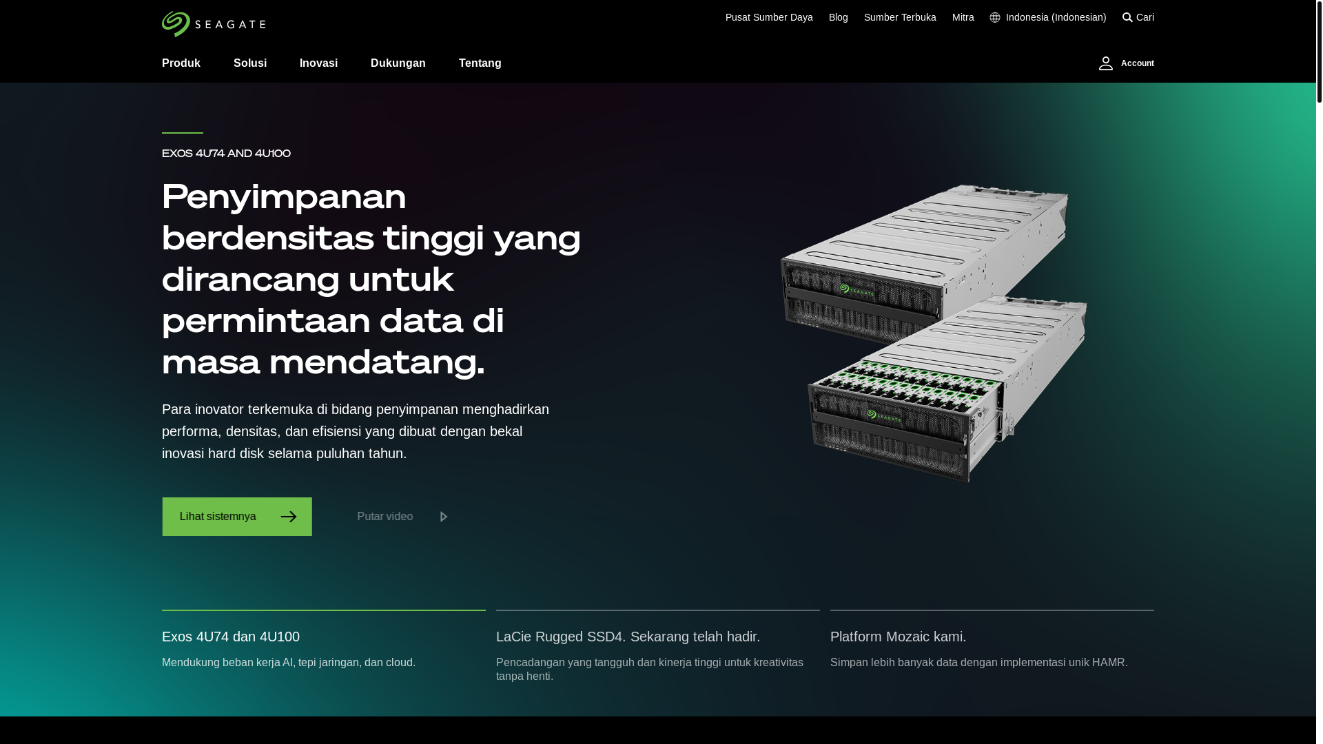 website screenshot of https://www.seagate.com/