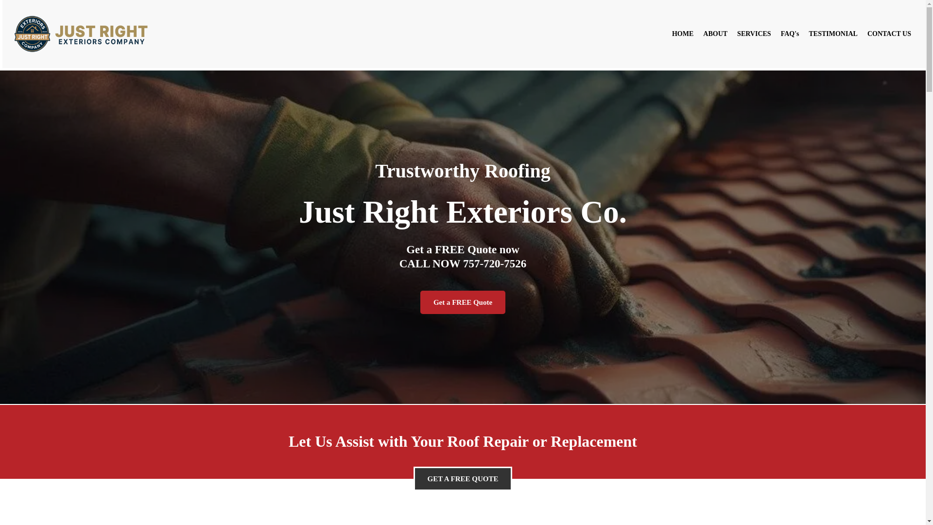 website screenshot of https://justrightexteriorsco.com/