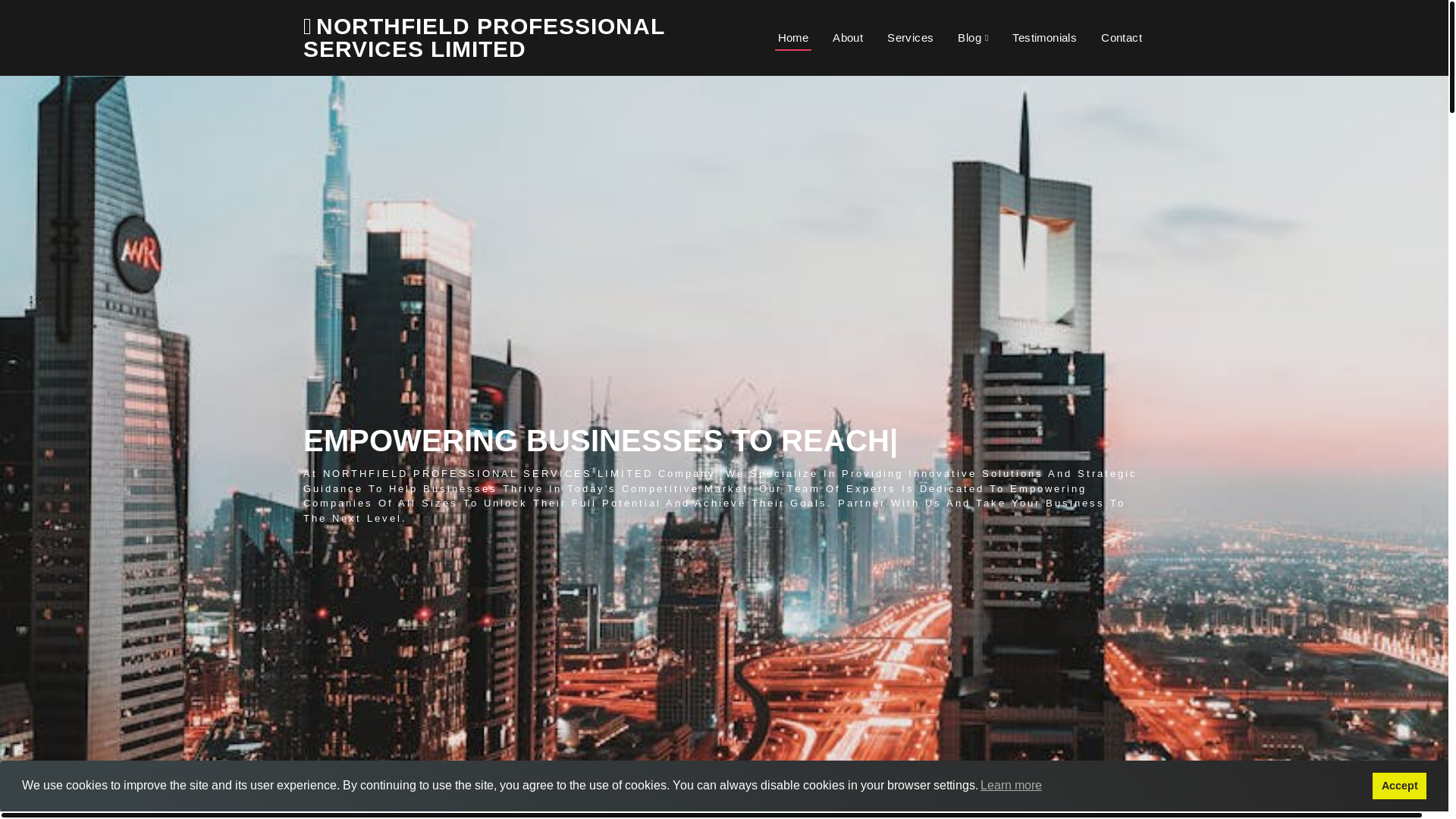 website screenshot of https://northfieldservices.uk/