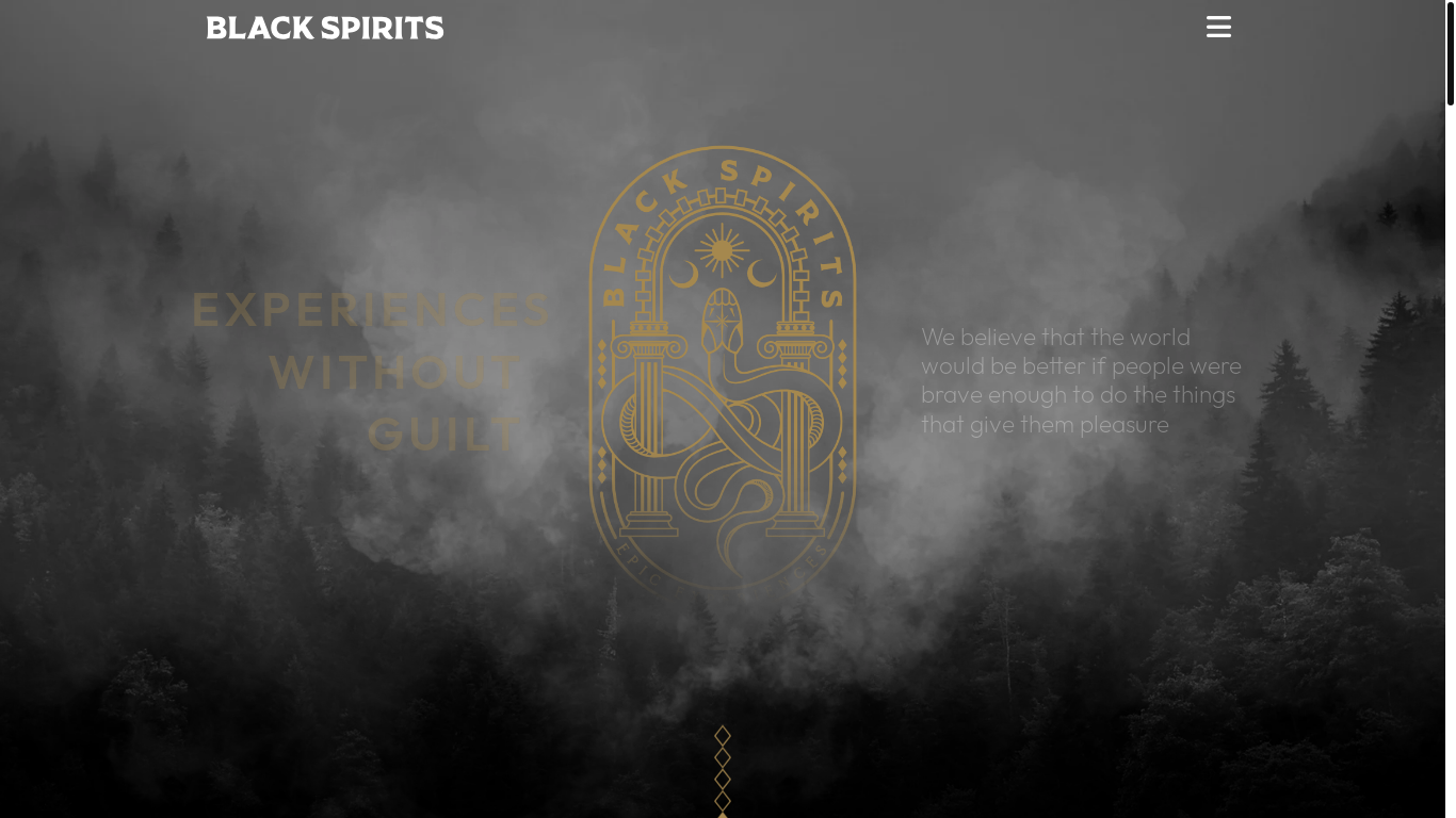 website screenshot of https://blackspiritsbrandexperienceshub.com/