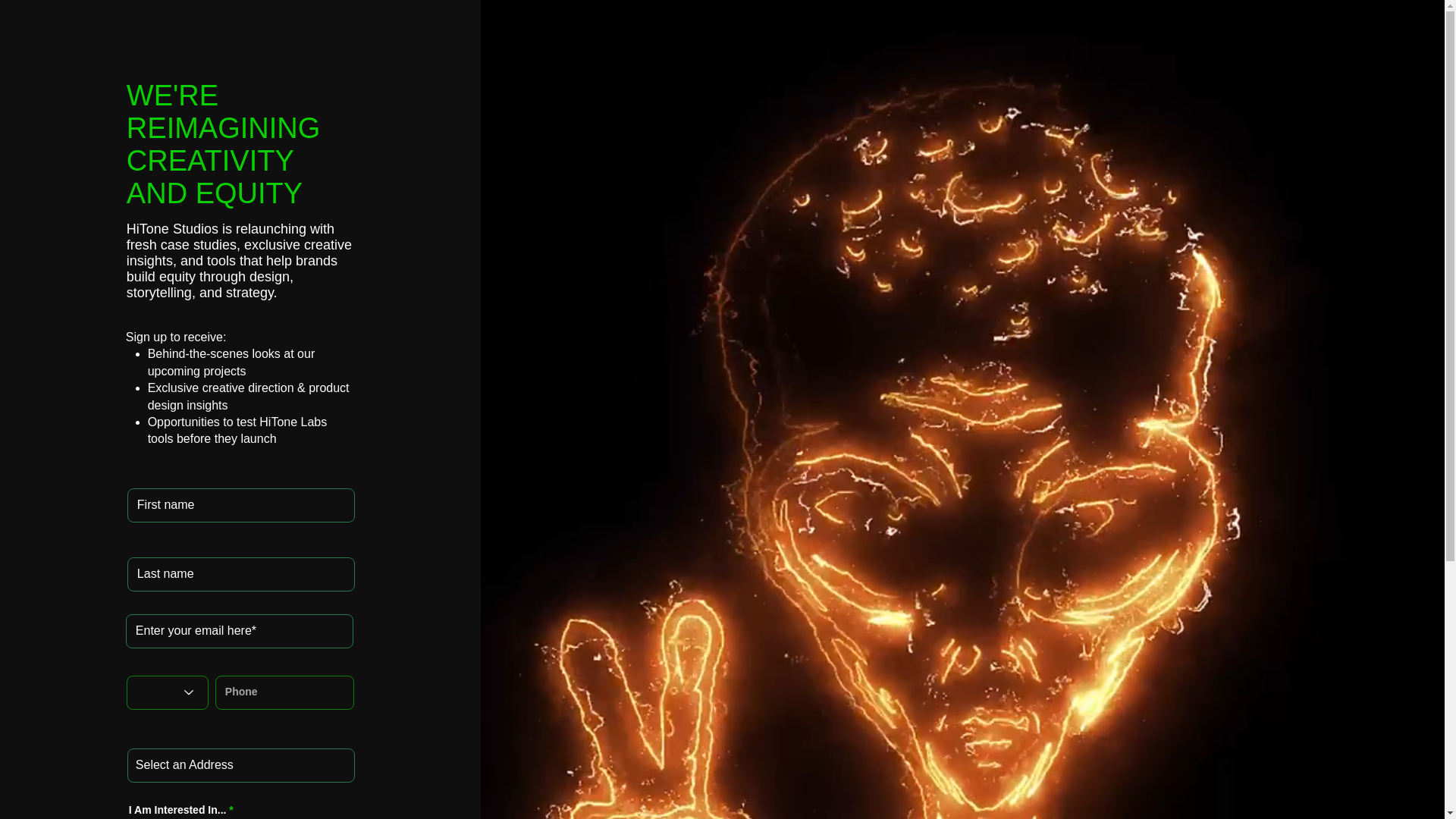 website screenshot of https://hitonestudios.com/