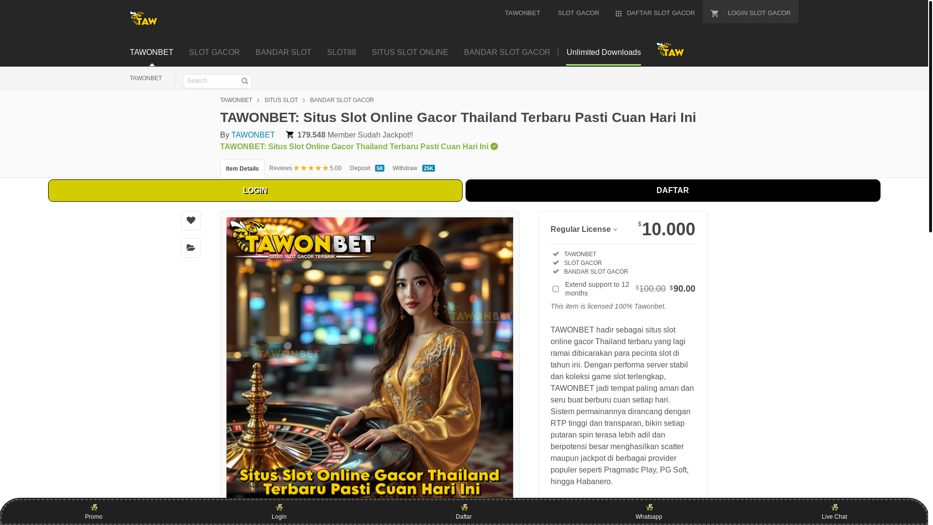 website screenshot of https://tawon-bet.com/