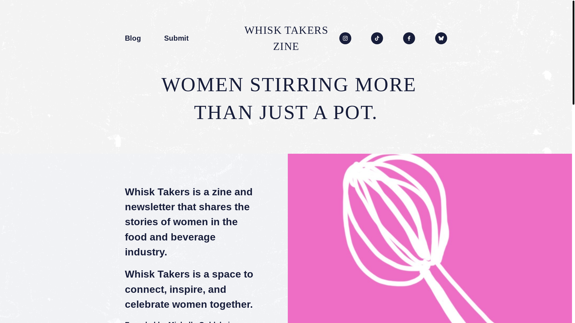 website screenshot of https://whisktakerszine.com/