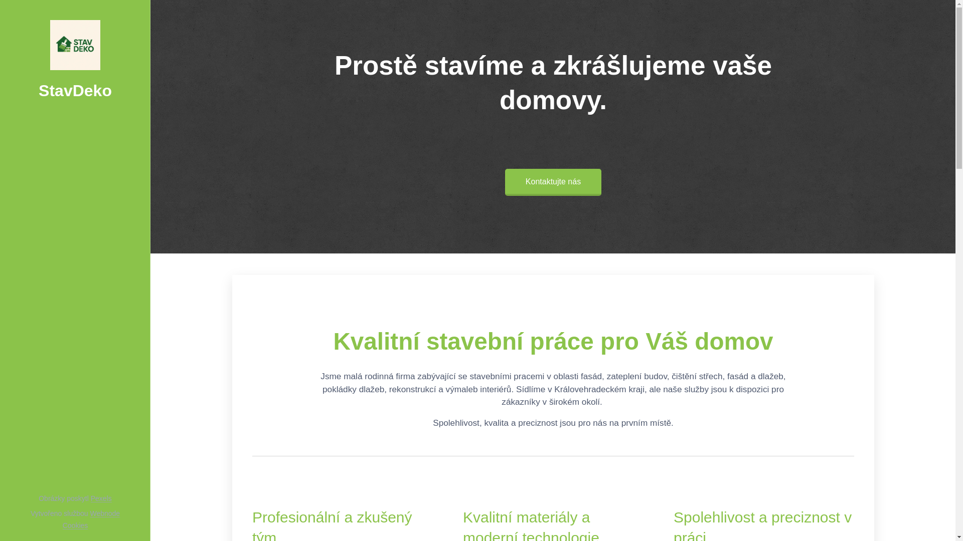 website screenshot of https://stavdeko.cz/