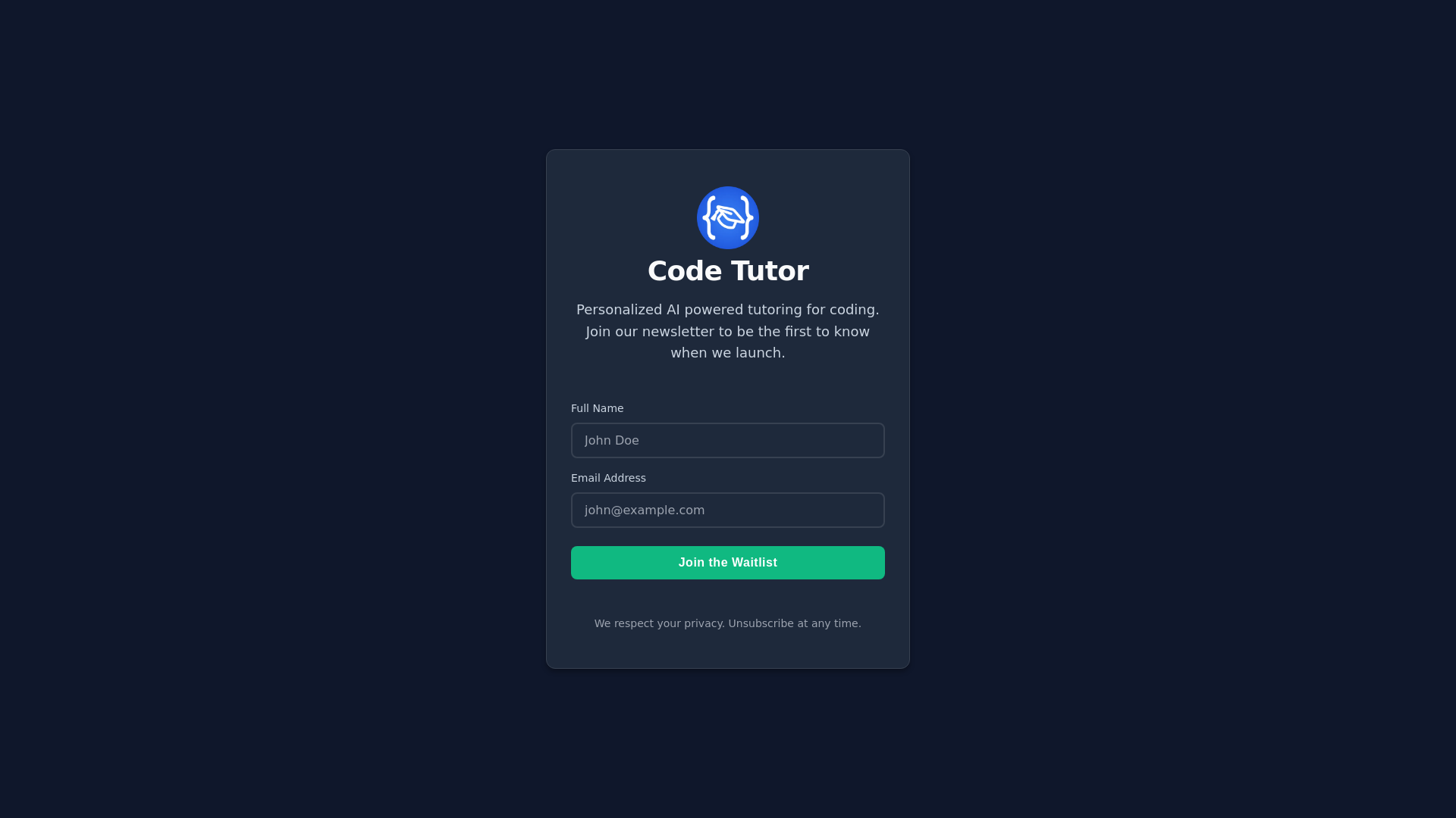 website screenshot of https://codetutor-comingsoon.pages.dev/
