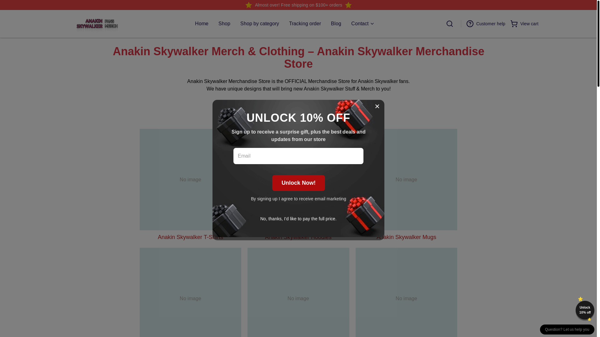 website screenshot of https://anakinskywalker.shop/