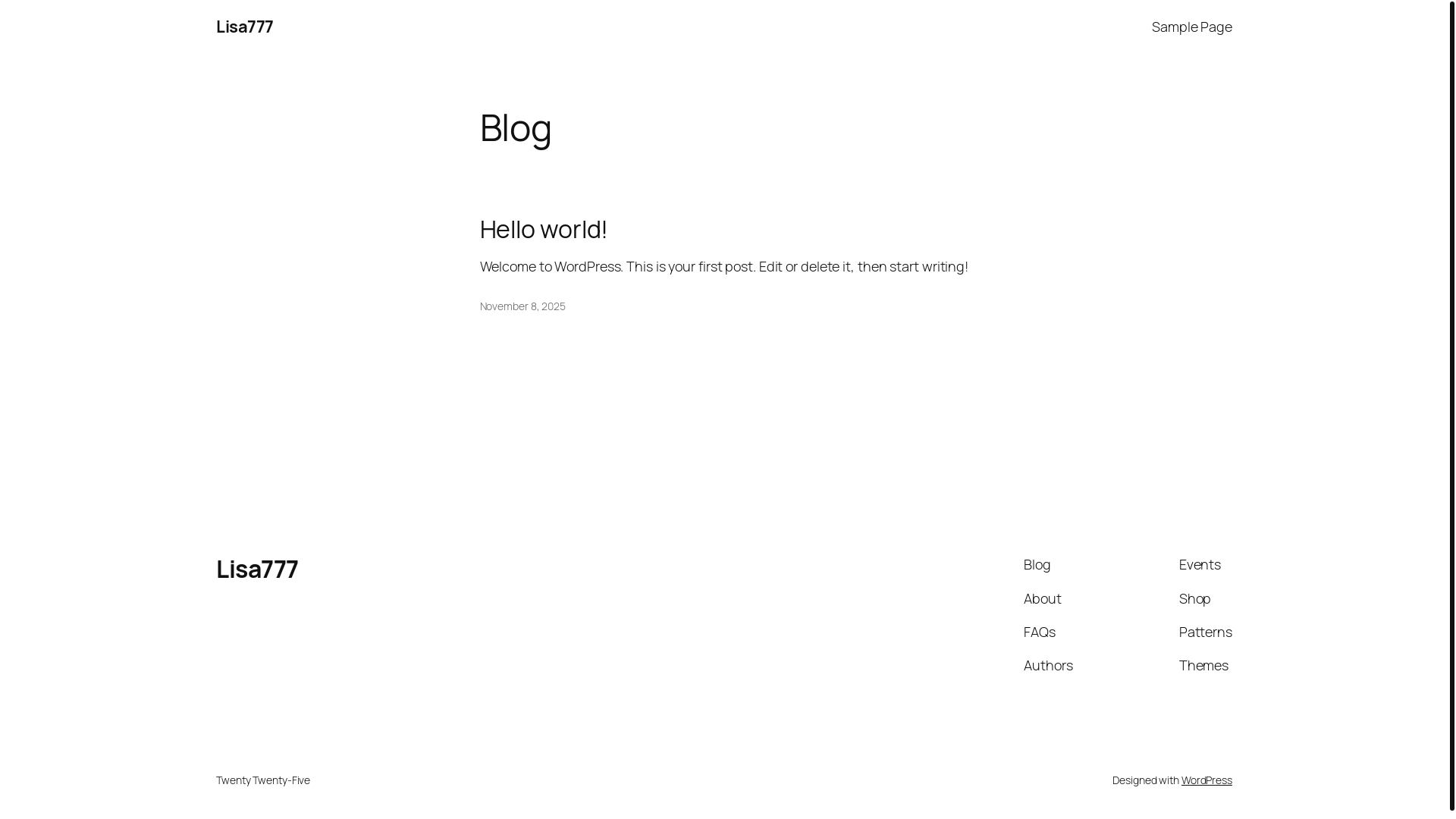 website screenshot of https://lisa777.org/