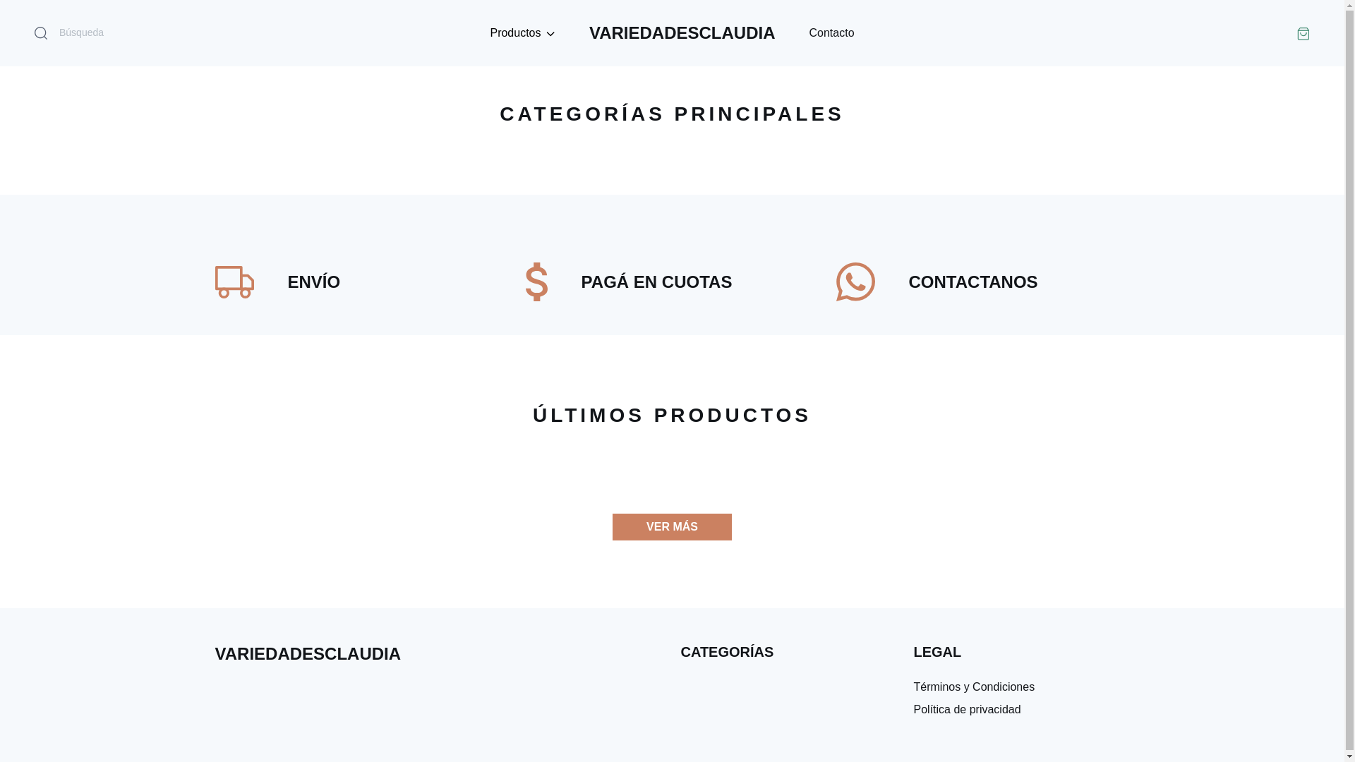 website screenshot of https://variedadesclaudia.online/