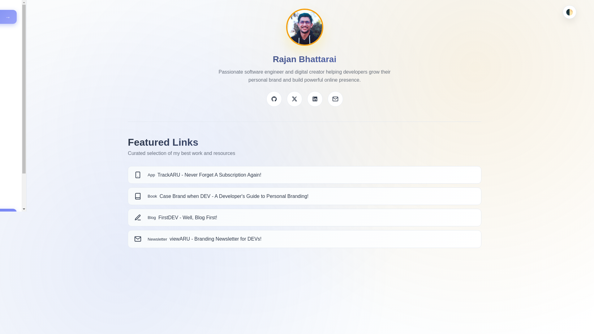 website screenshot of https://linkstack-demo.pages.dev/