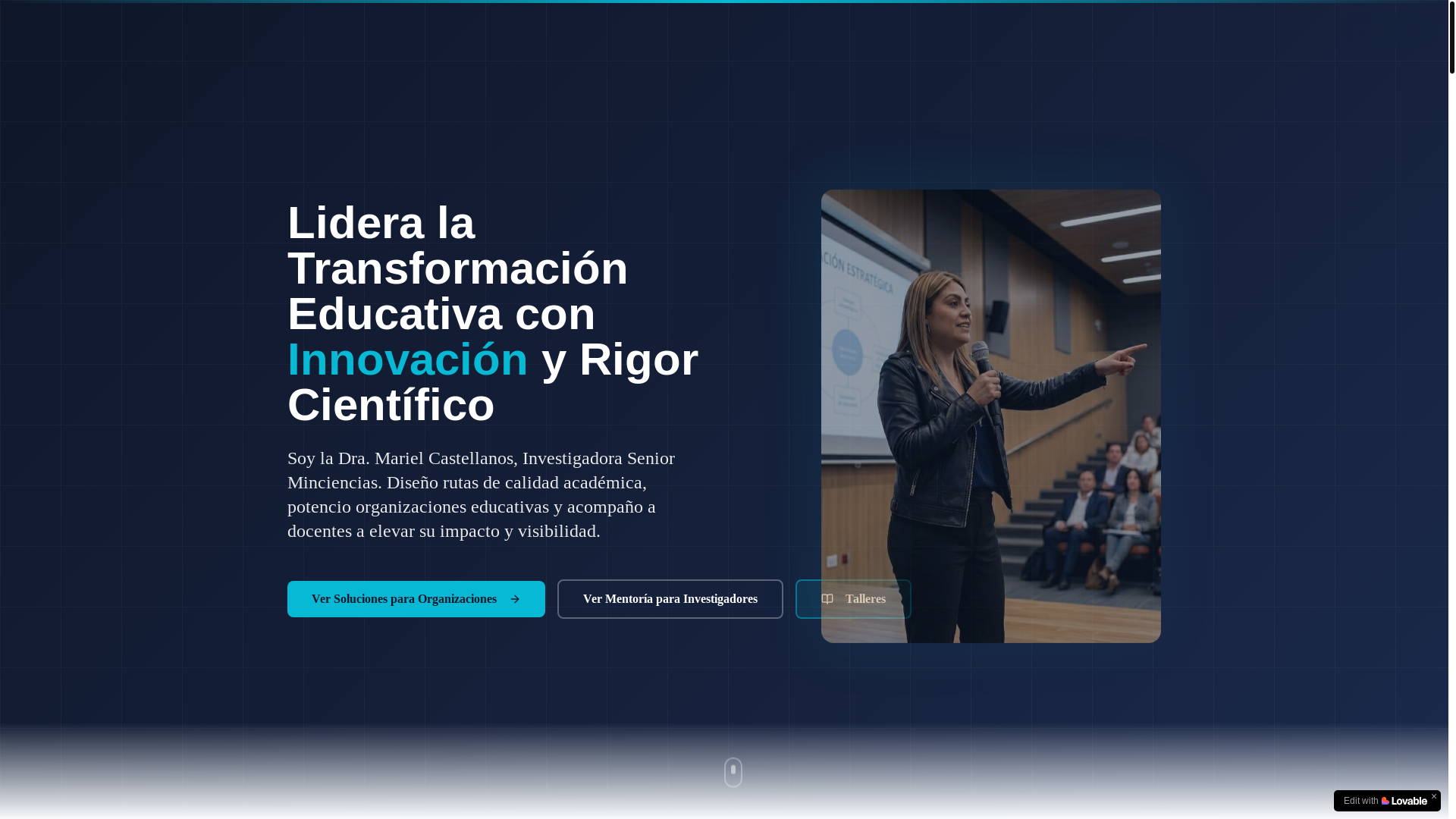 website screenshot of https://marielcastellanos.net/