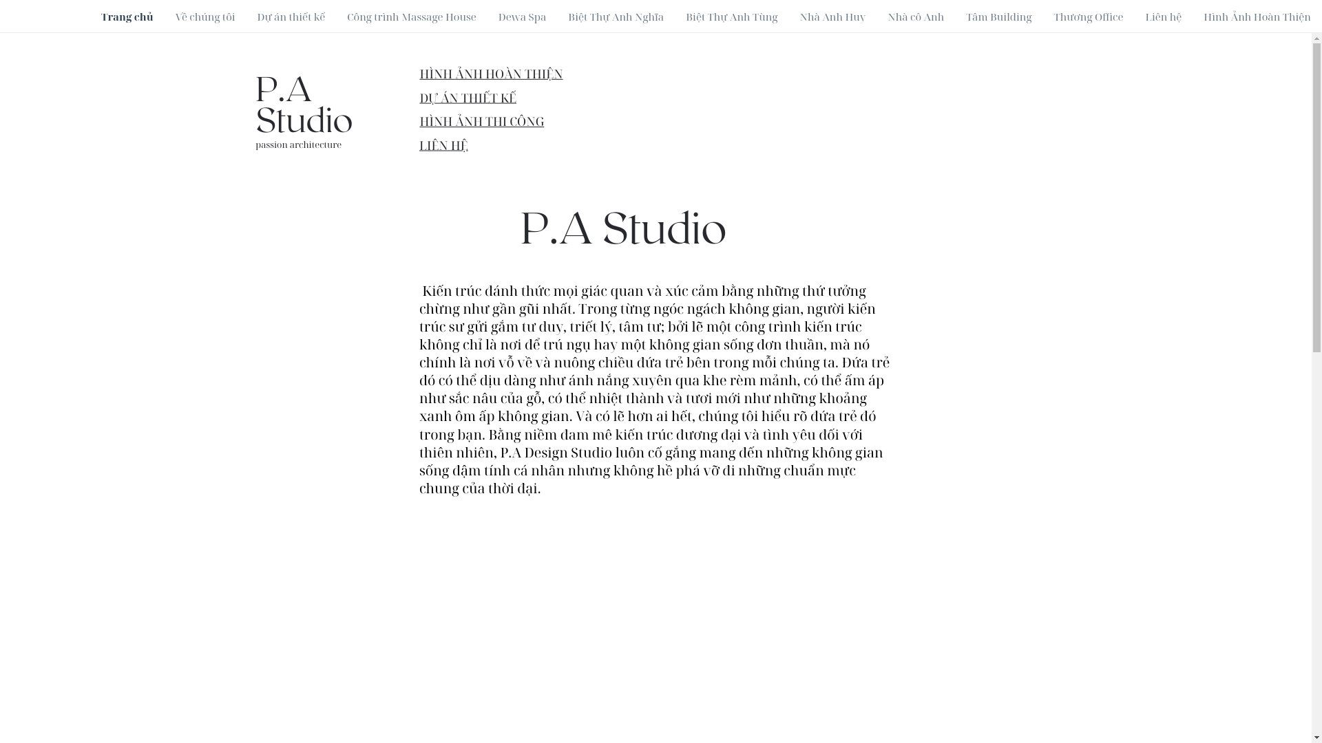 website screenshot of https://kientrucpa.com/