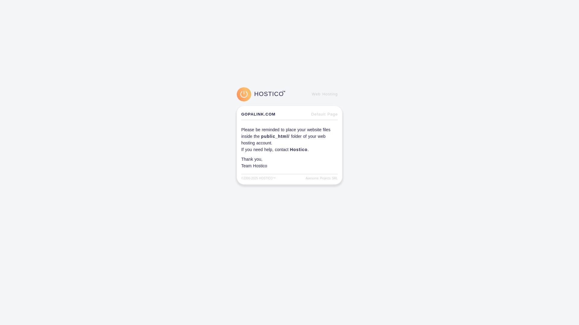 website screenshot of https://gopalink.com/