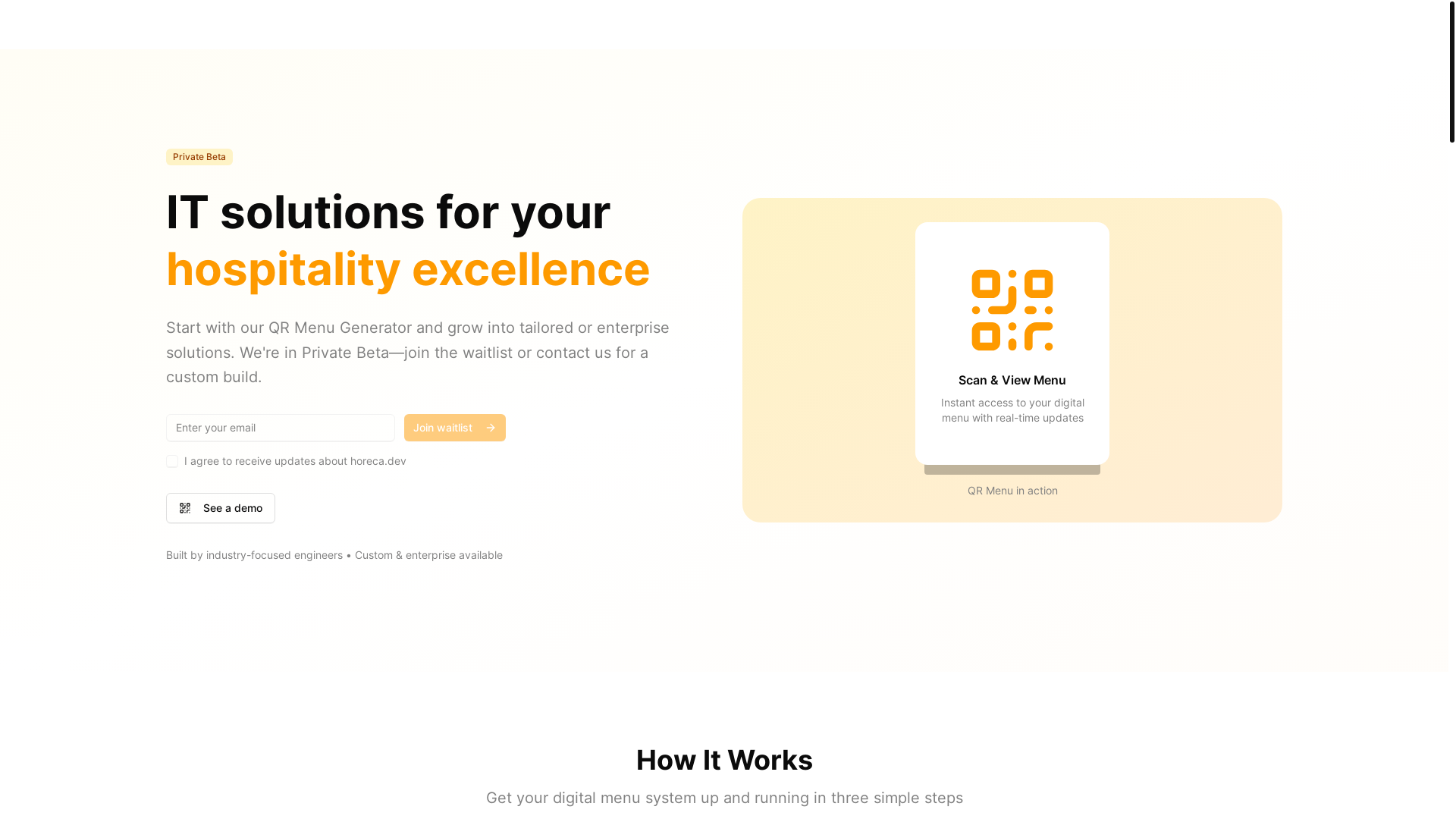 website screenshot of https://horeca-landing.pages.dev/