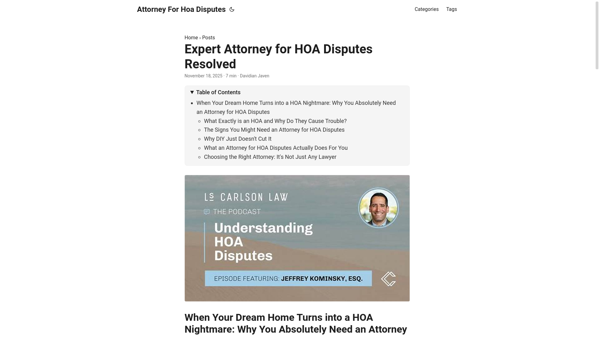 website screenshot of https://attorneyforhoadisputes5.pages.dev/