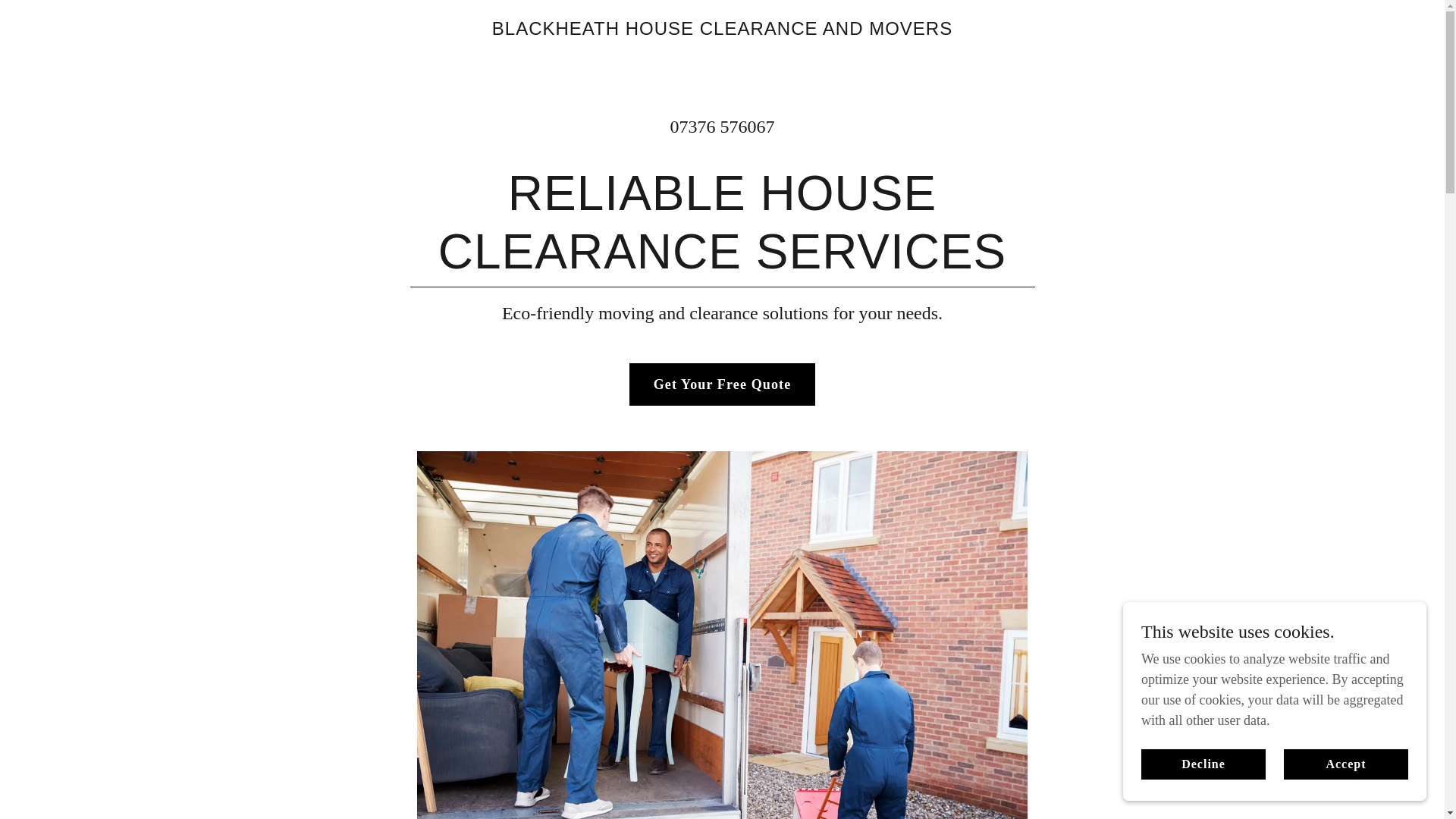 website screenshot of https://blackheathhouseclearanceandmovers.com/