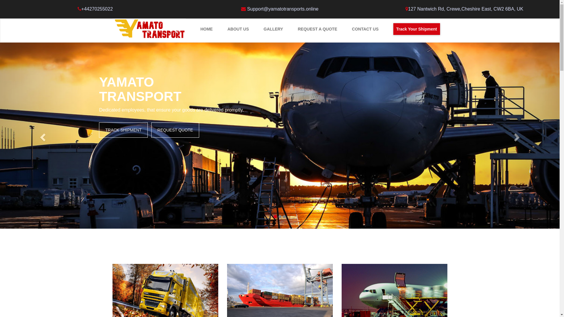 website screenshot of https://yamatotransports.online/