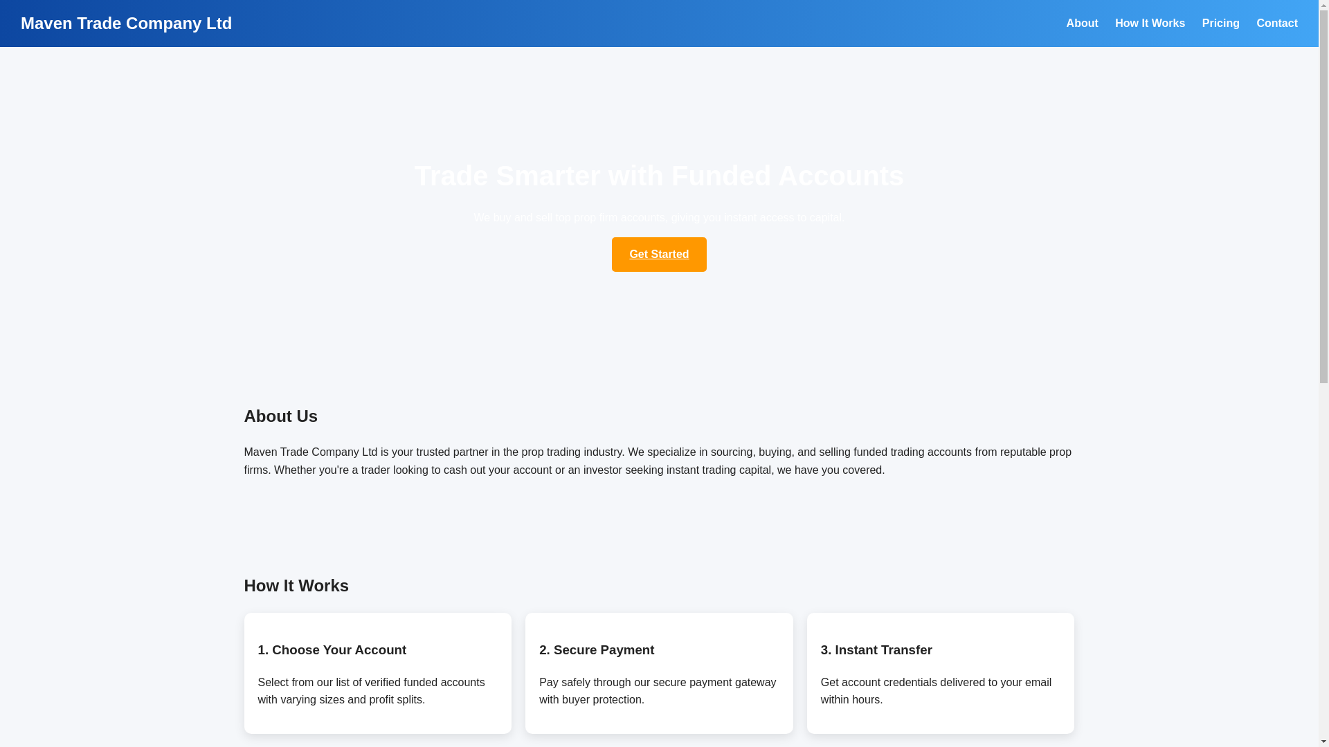 website screenshot of https://maventradecompanyltd.top/
