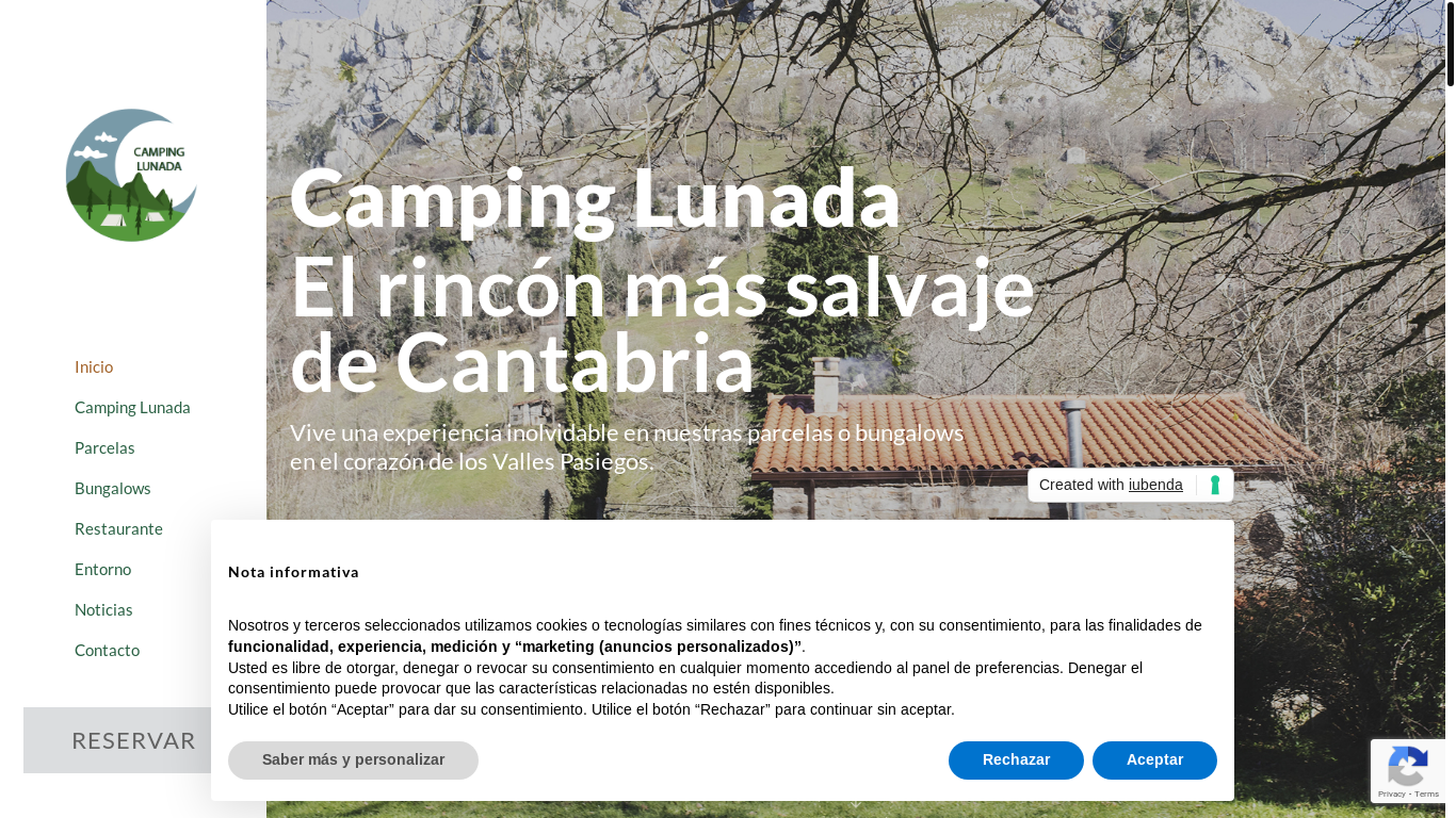 website screenshot of https://www.campinglunada.com/