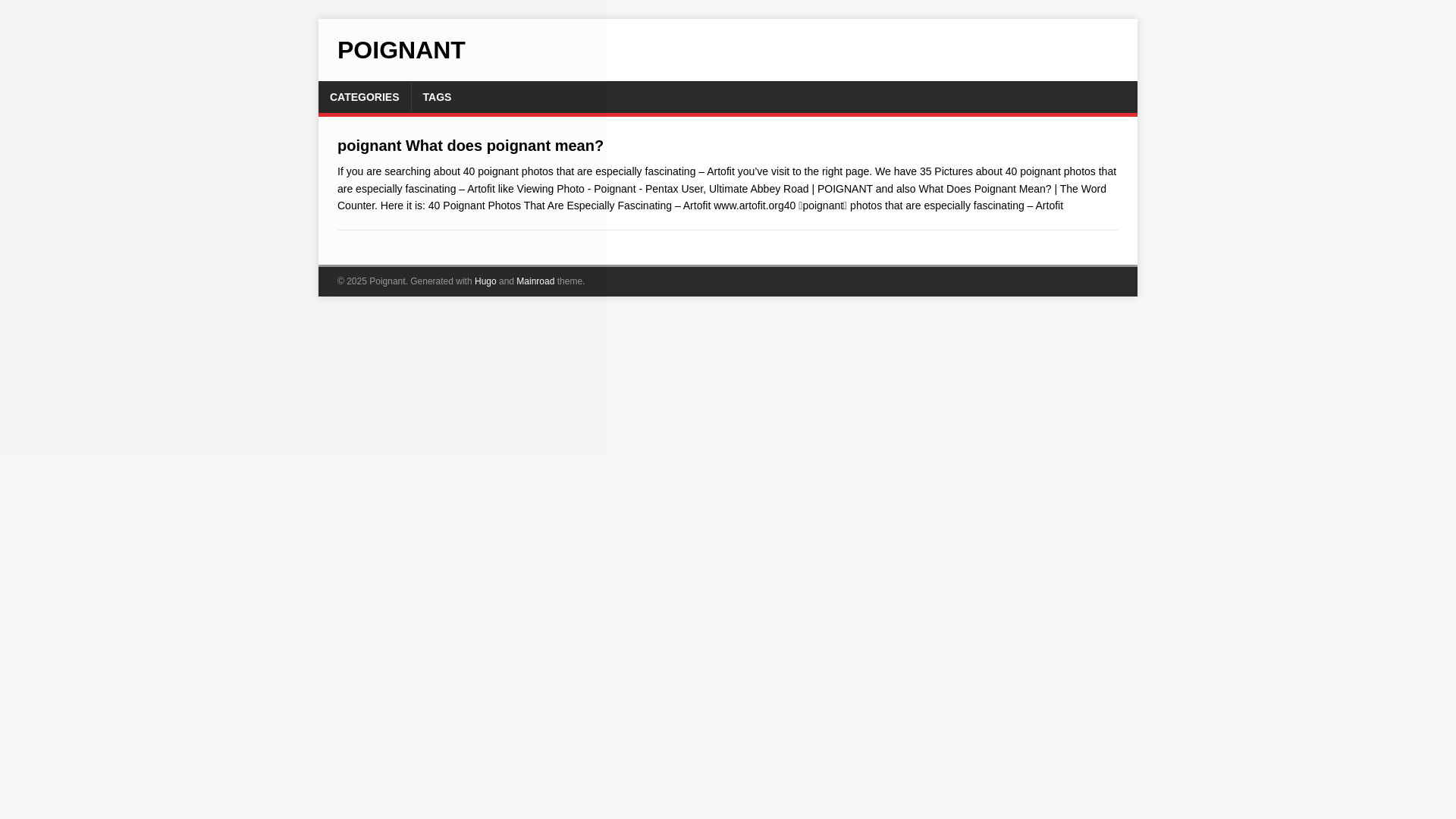website screenshot of https://poignant.pages.dev/