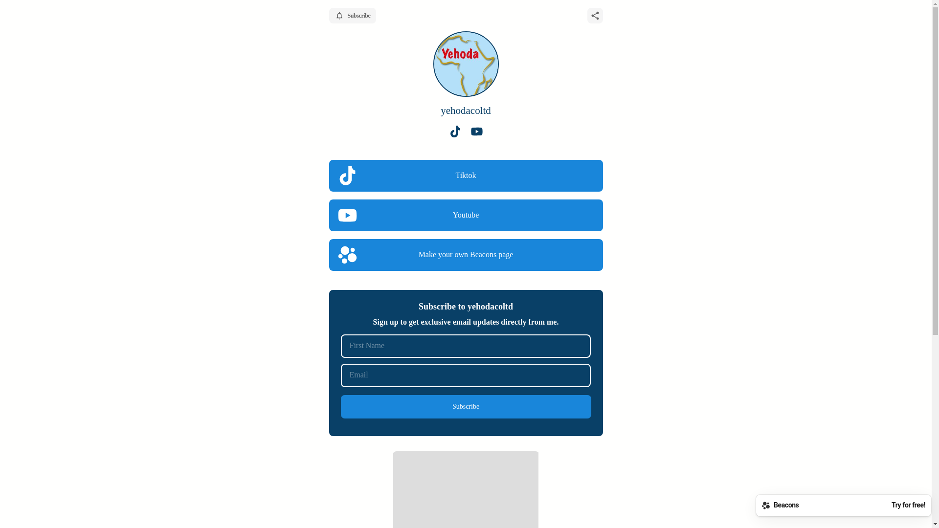 website screenshot of https://yehodacoltd.com/