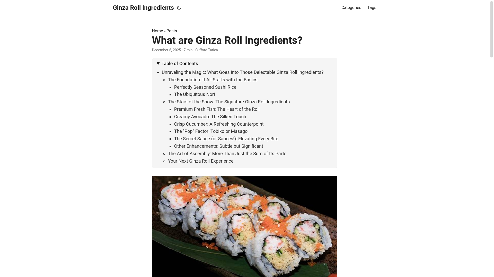 website screenshot of https://ginzarollingredients2.pages.dev/