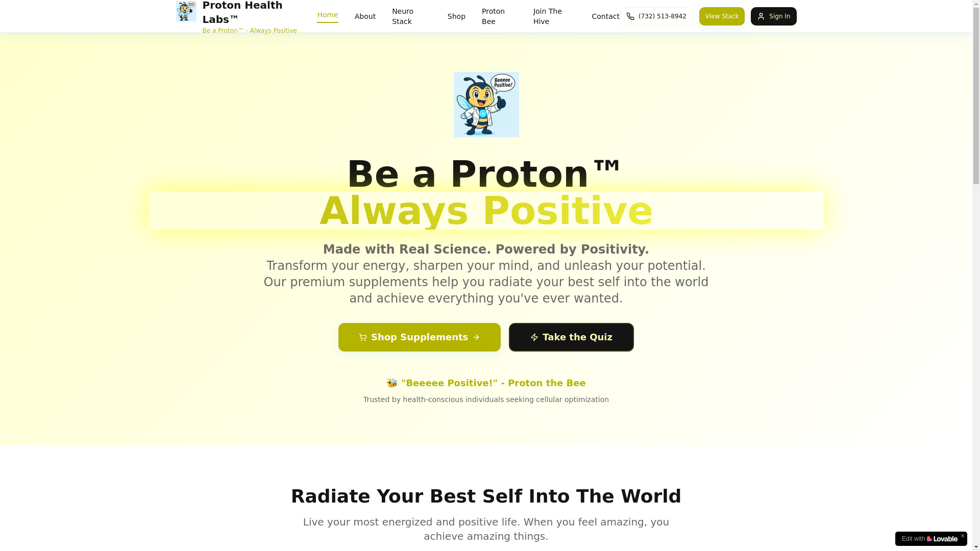 website screenshot of https://protonhealthlabs.com/