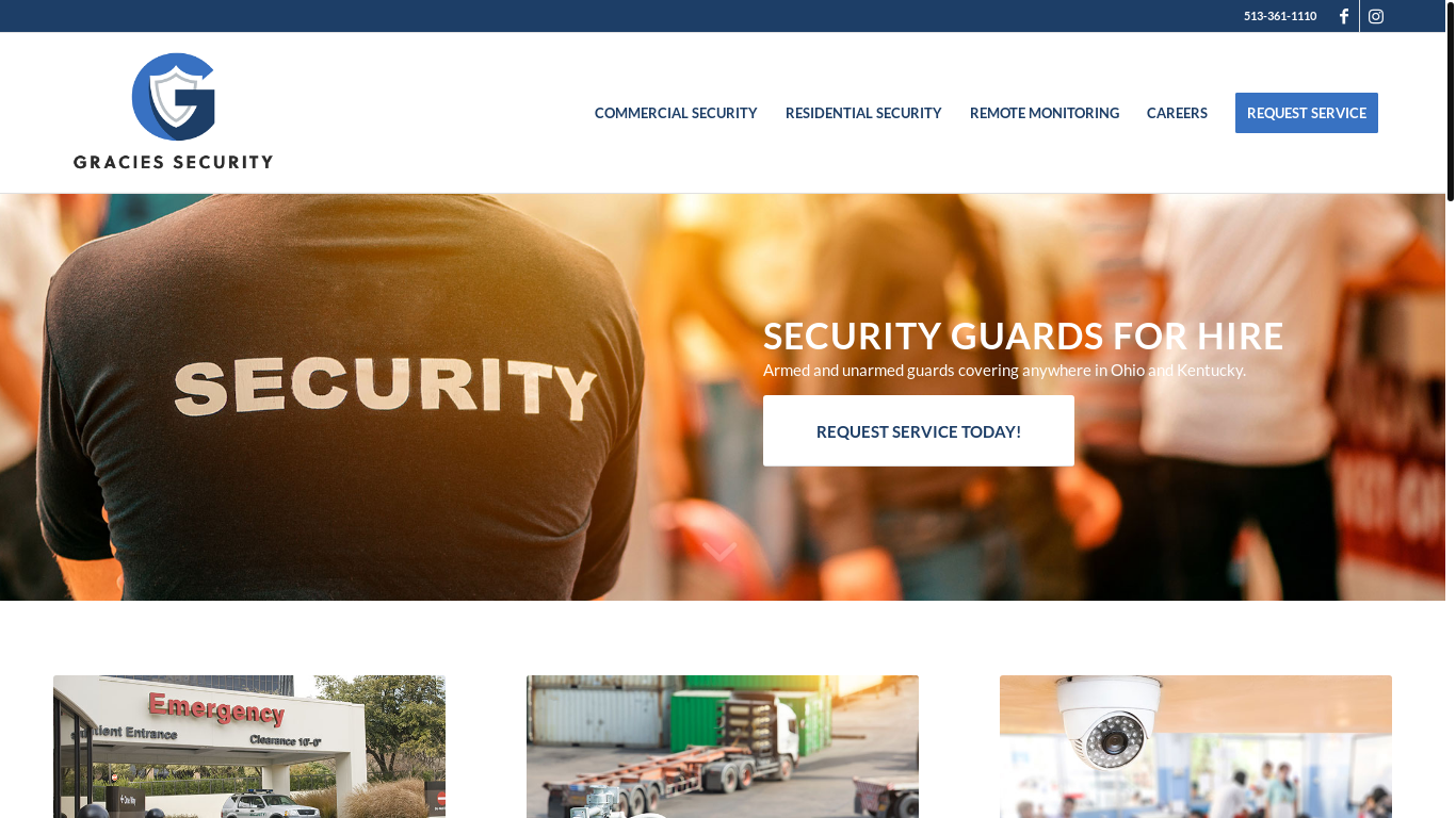 website screenshot of https://graciessecurityco.com/