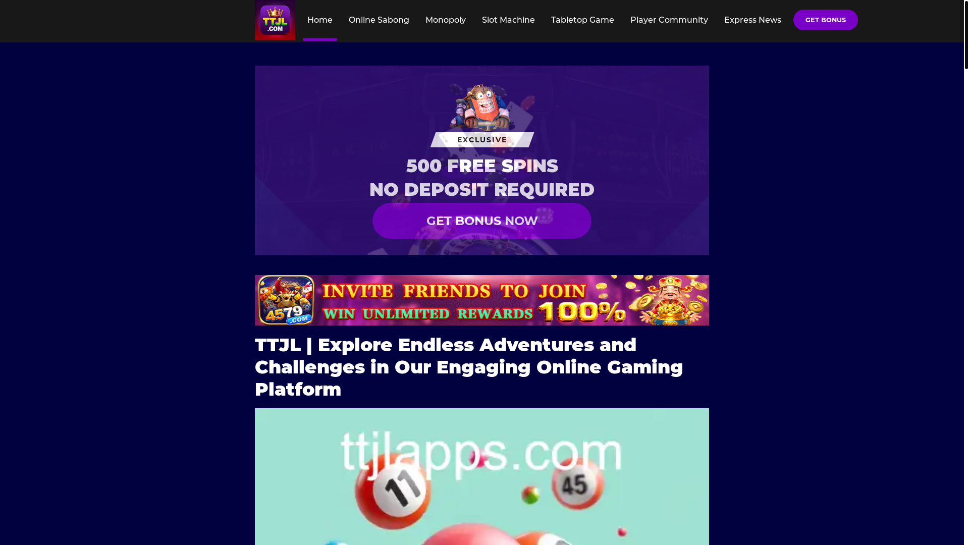 website screenshot of https://ttjlapps.com/