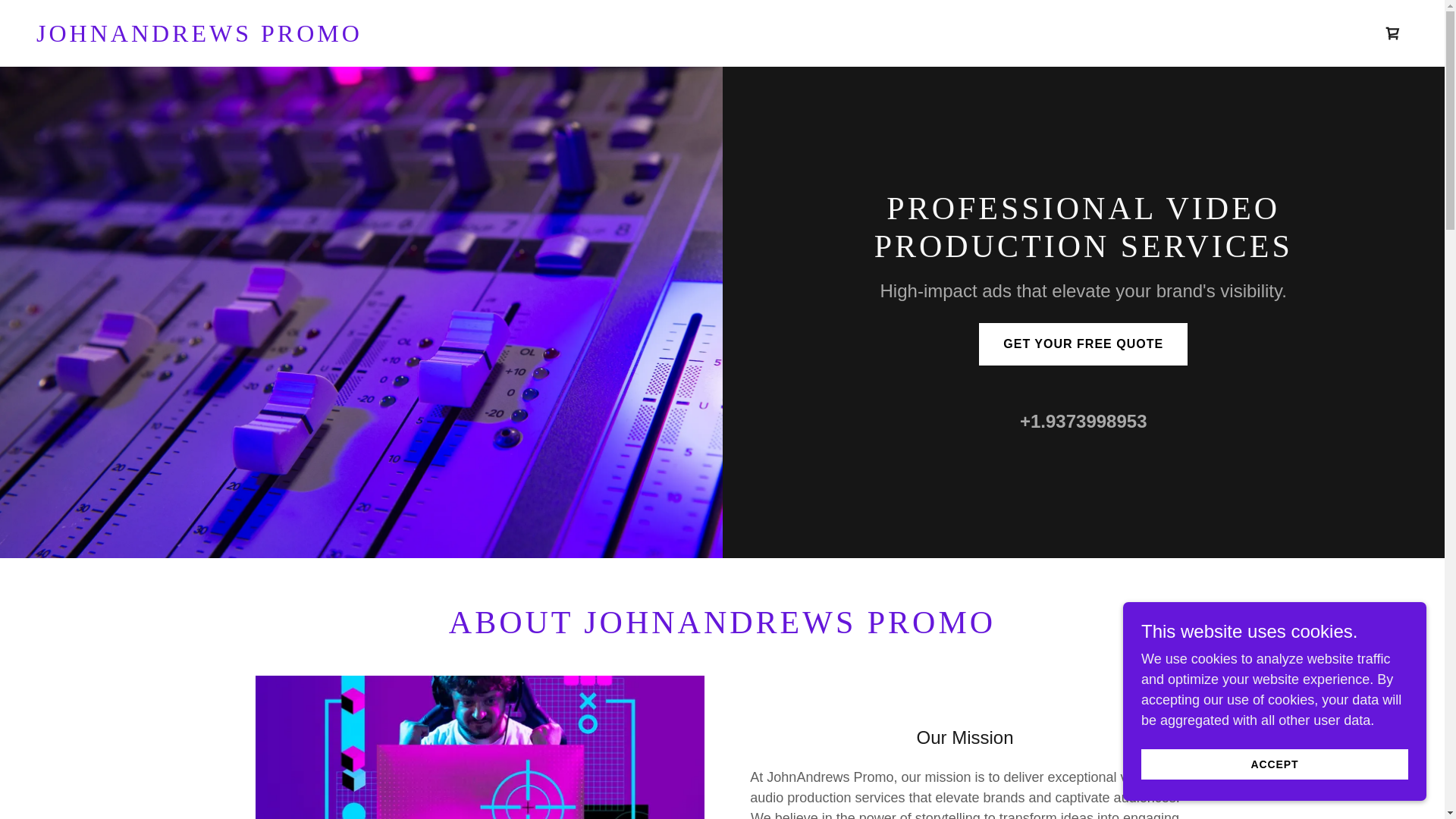 website screenshot of https://johnandrews.promo/