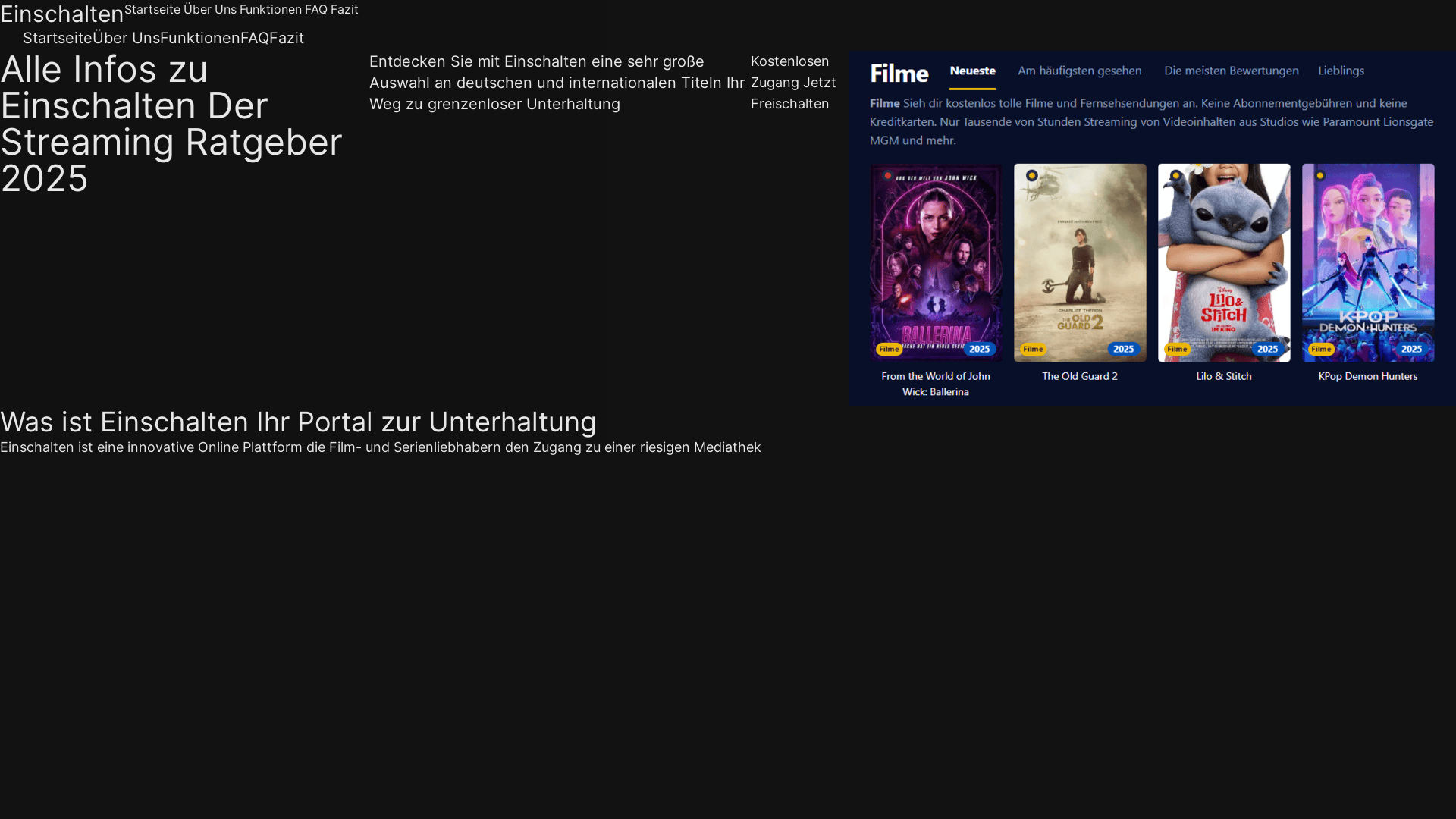 website screenshot of https://einschalten-xp22.pages.dev/